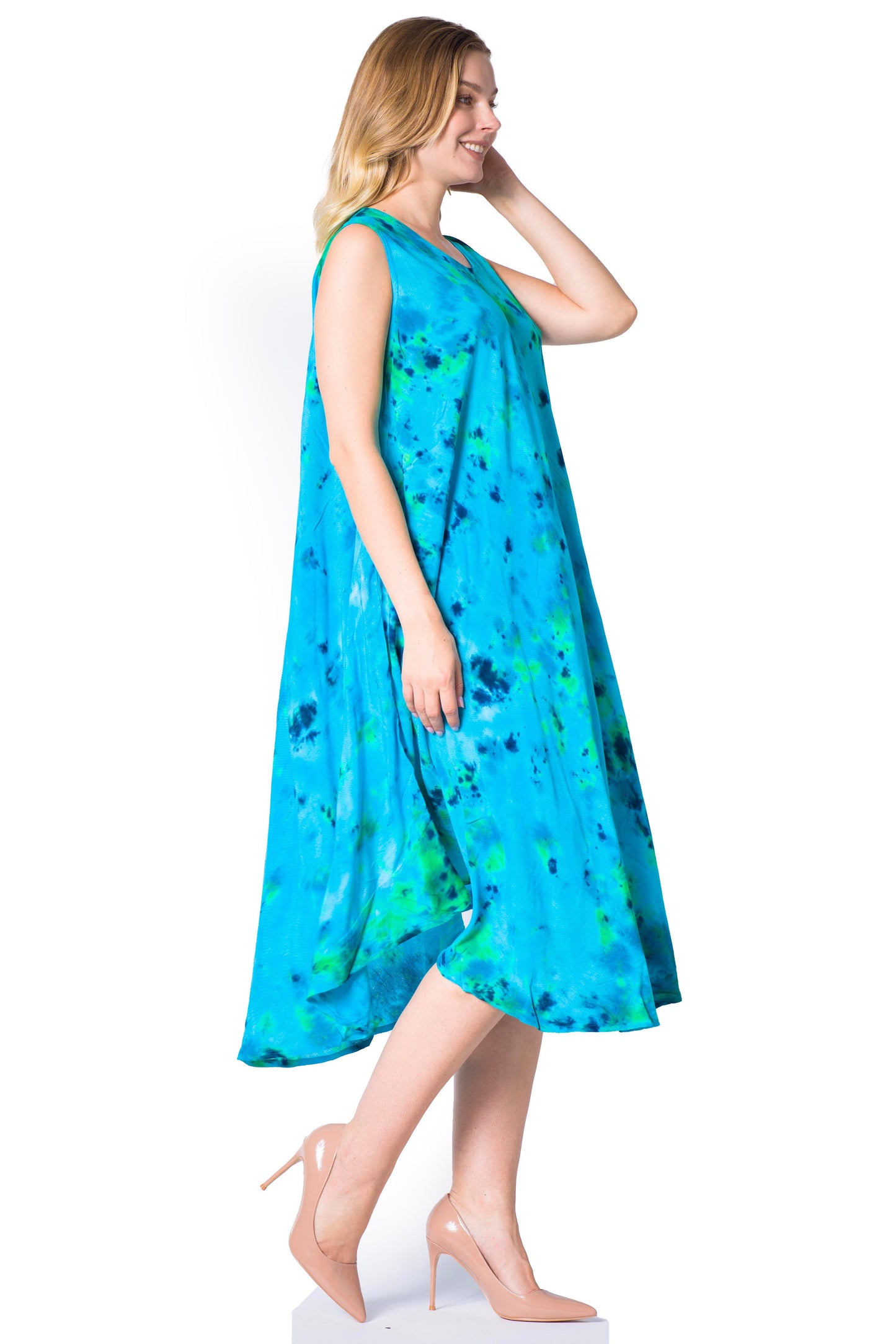 Sakkas Neja Women's Casual Maxi Summer Sleeveless Loose Fit Tie Dye Tank Dress - Concordia Style Boutique