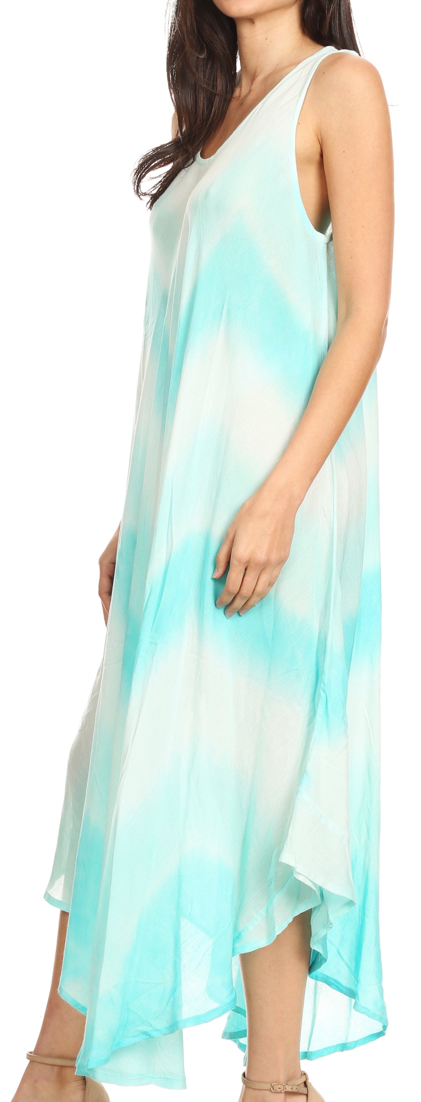 Sakkas Neja Women's Casual Maxi Summer Sleeveless Loose Fit Tie Dye Tank Dress - Concordia Style Boutique