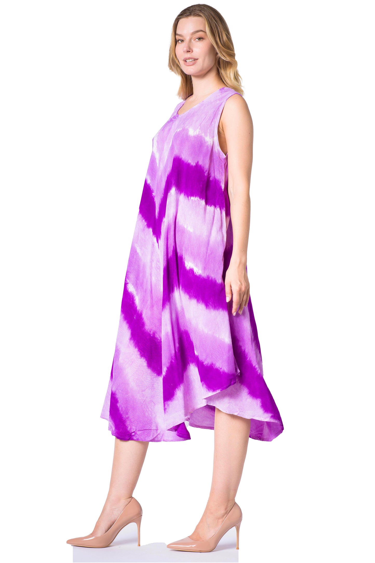 Sakkas Neja Women's Casual Maxi Summer Sleeveless Loose Fit Tie Dye Tank Dress - Concordia Style Boutique