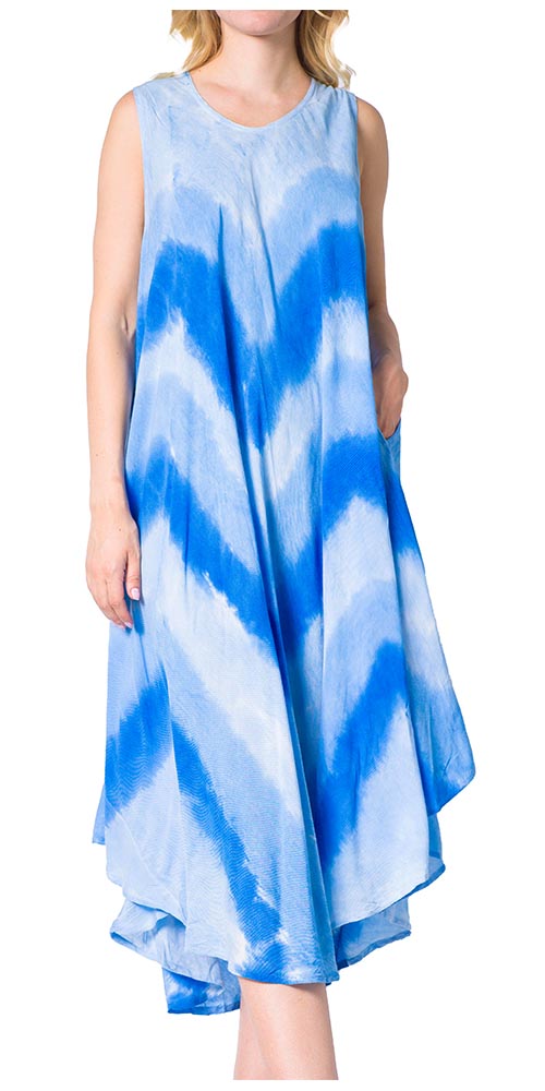 Sakkas Neja Women's Casual Maxi Summer Sleeveless Loose Fit Tie Dye Tank Dress - Concordia Style Boutique