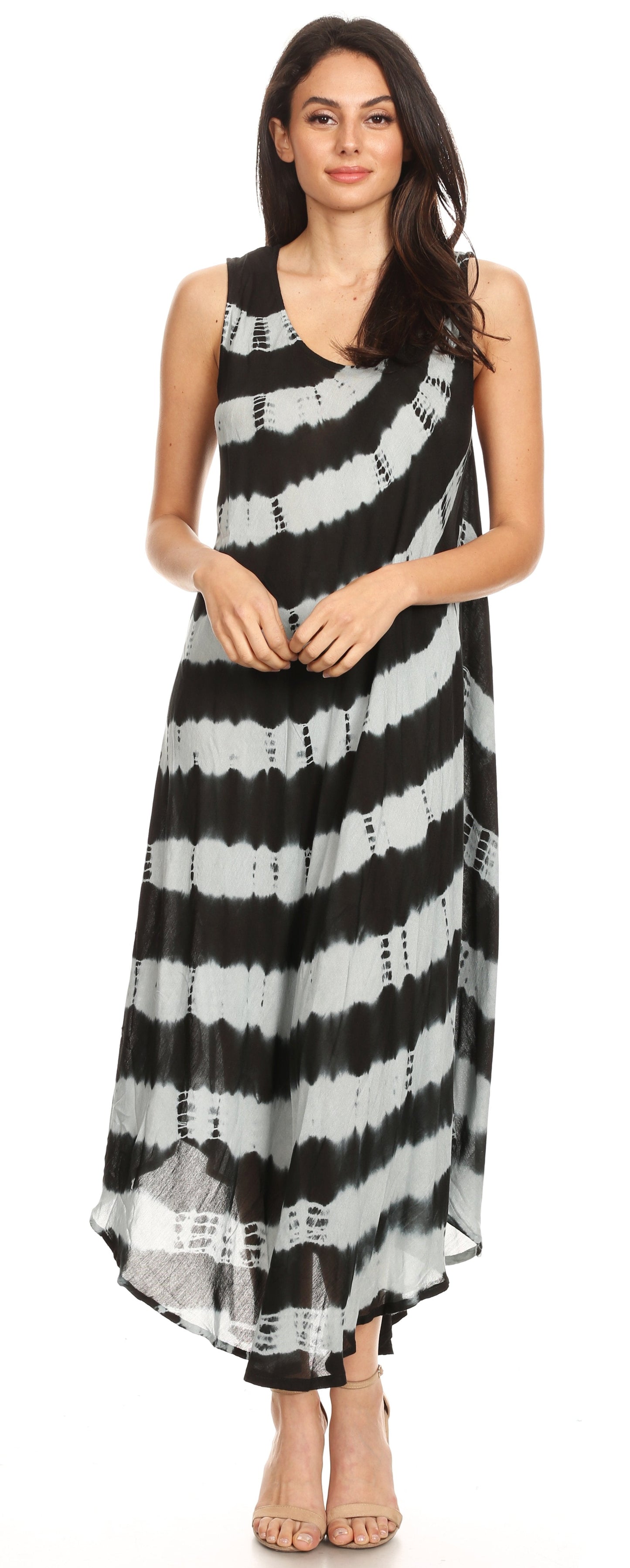 Sakkas Neja Women's Casual Maxi Summer Sleeveless Loose Fit Tie Dye Tank Dress - Concordia Style Boutique