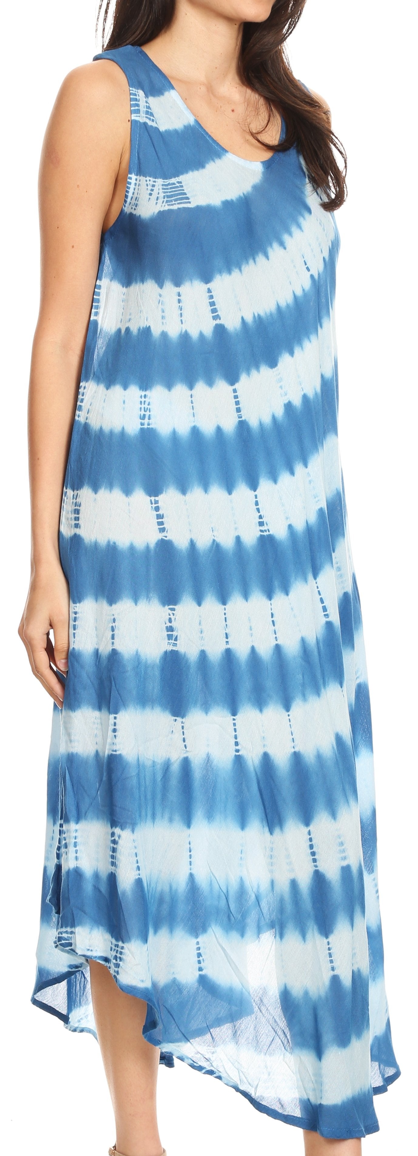 Sakkas Neja Women's Casual Maxi Summer Sleeveless Loose Fit Tie Dye Tank Dress - Concordia Style Boutique