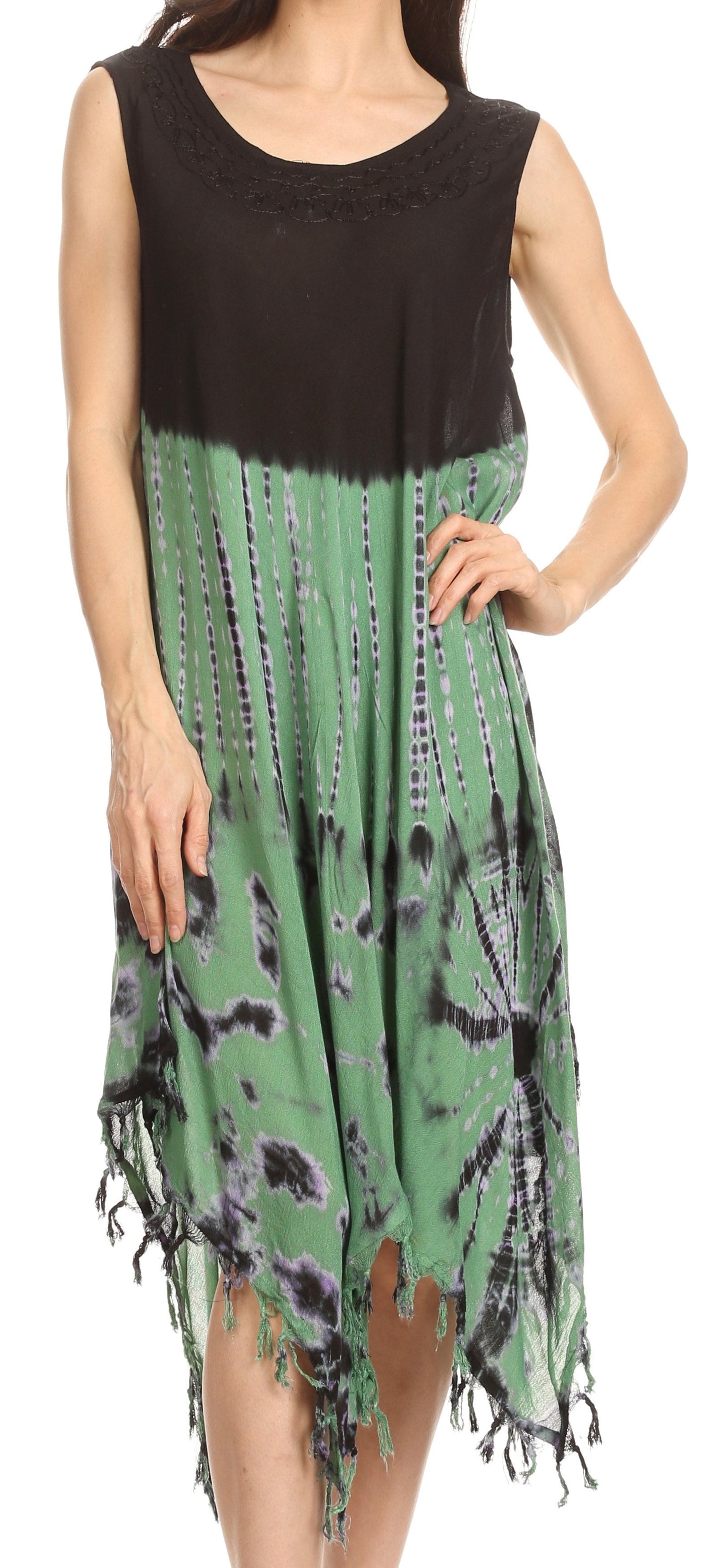 Sakkas Dori Women's Long Sleeves Casual Loose Swing Midi Dress Caftan Cover-up - Concordia Style Boutique