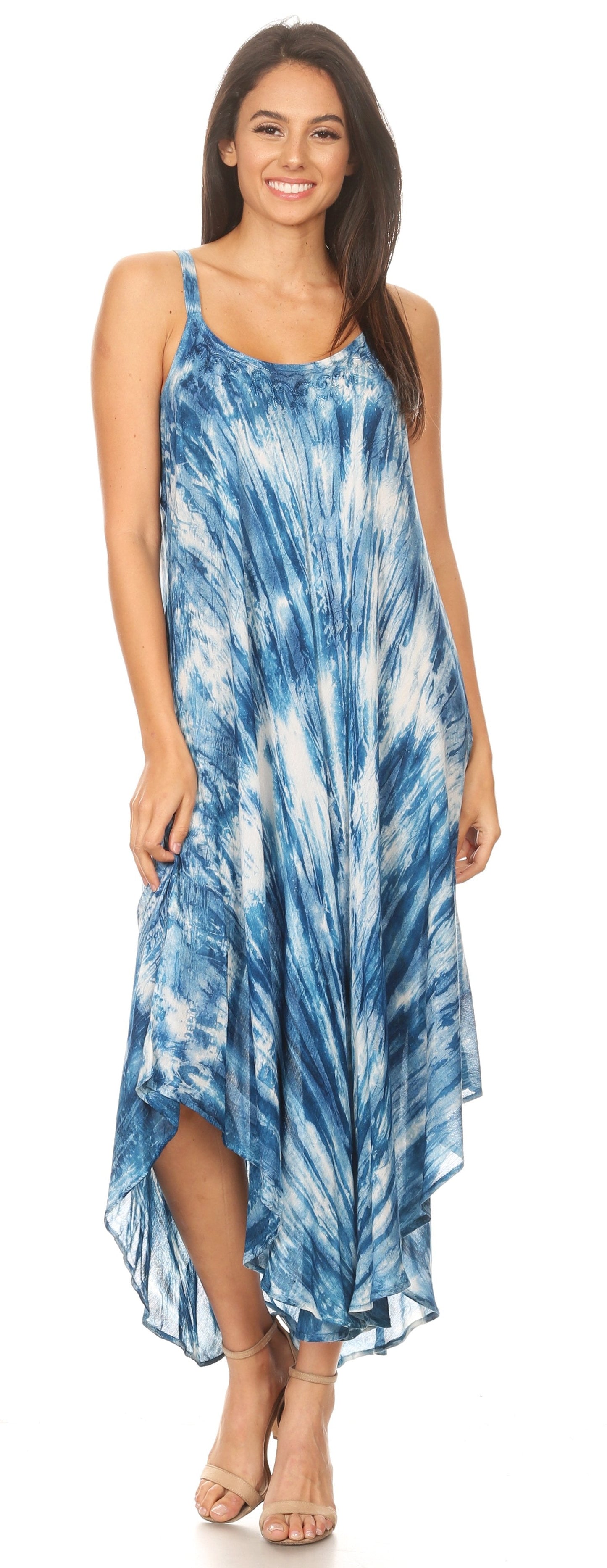 Sakkas Liz Women's Maxi Loose Sleeveless Summer Casual Tank Dress Cover-up Caftan - Concordia Style Boutique