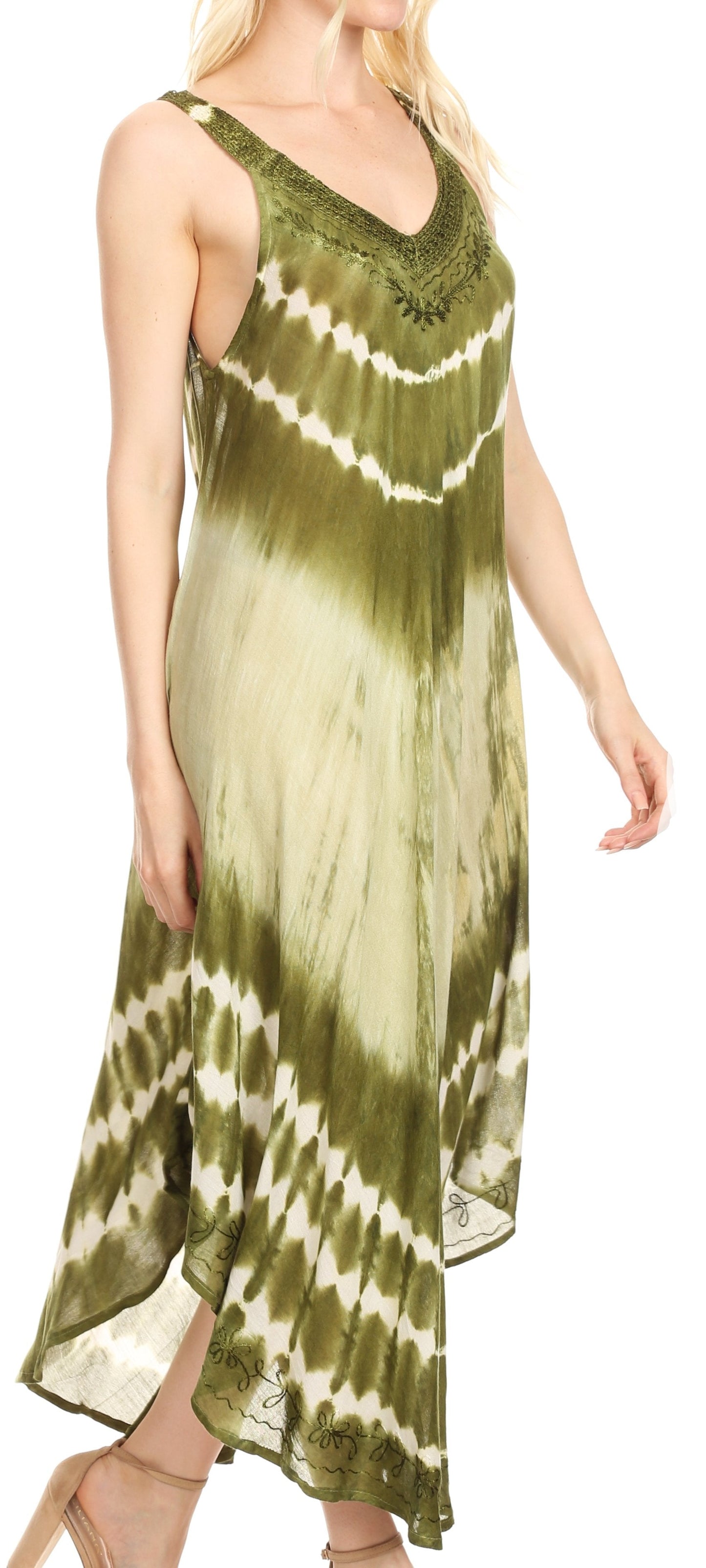 Sakkas Liz Women's Maxi Loose Sleeveless Summer Casual Tank Dress Cover-up Caftan - Concordia Style Boutique