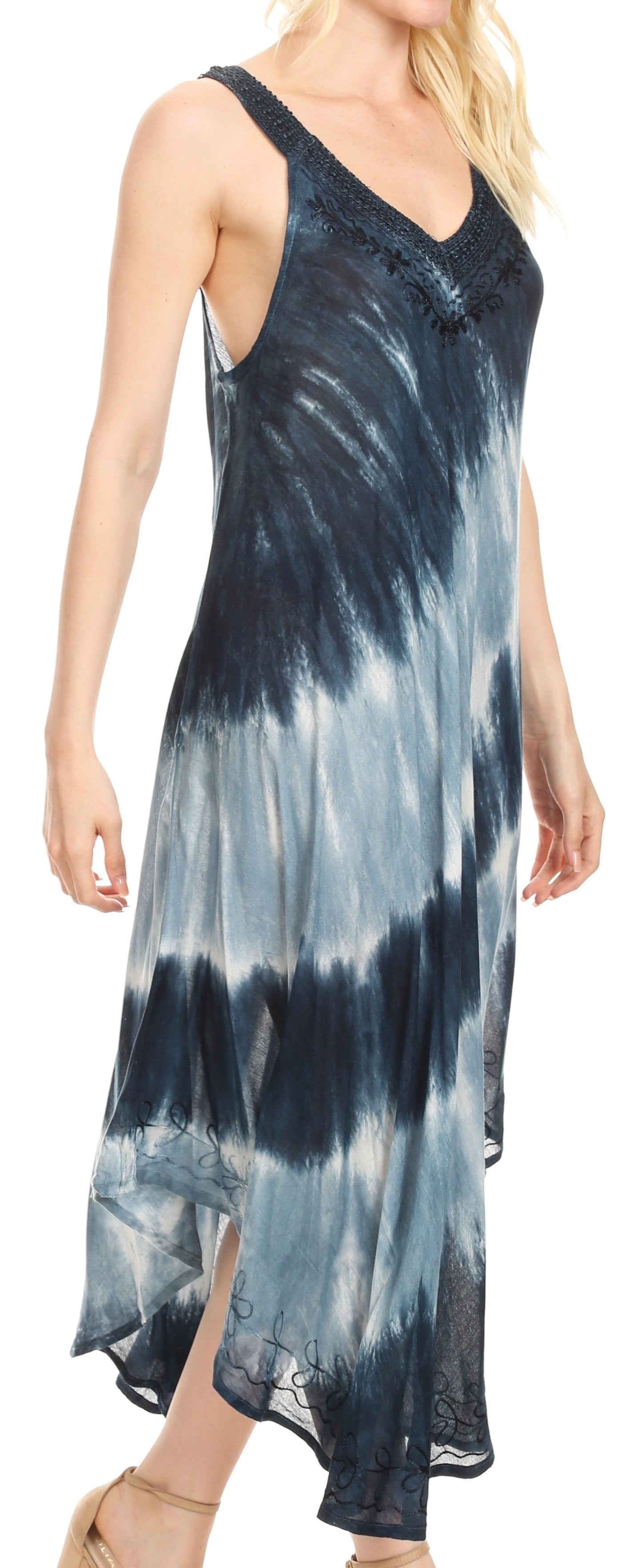 Sakkas Liz Women's Maxi Loose Sleeveless Summer Casual Tank Dress Cover-up Caftan - Concordia Style Boutique