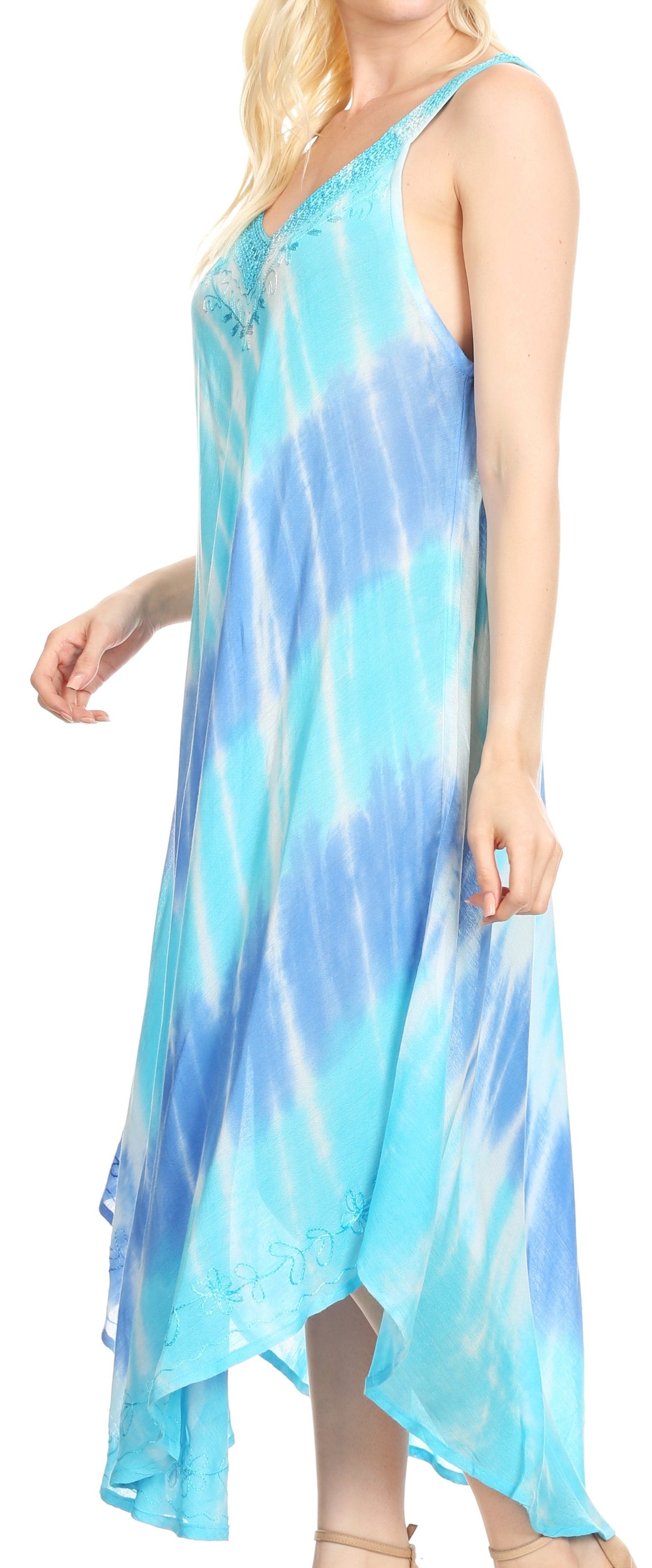 Sakkas Liz Women's Maxi Loose Sleeveless Summer Casual Tank Dress Cover-up Caftan - Concordia Style Boutique