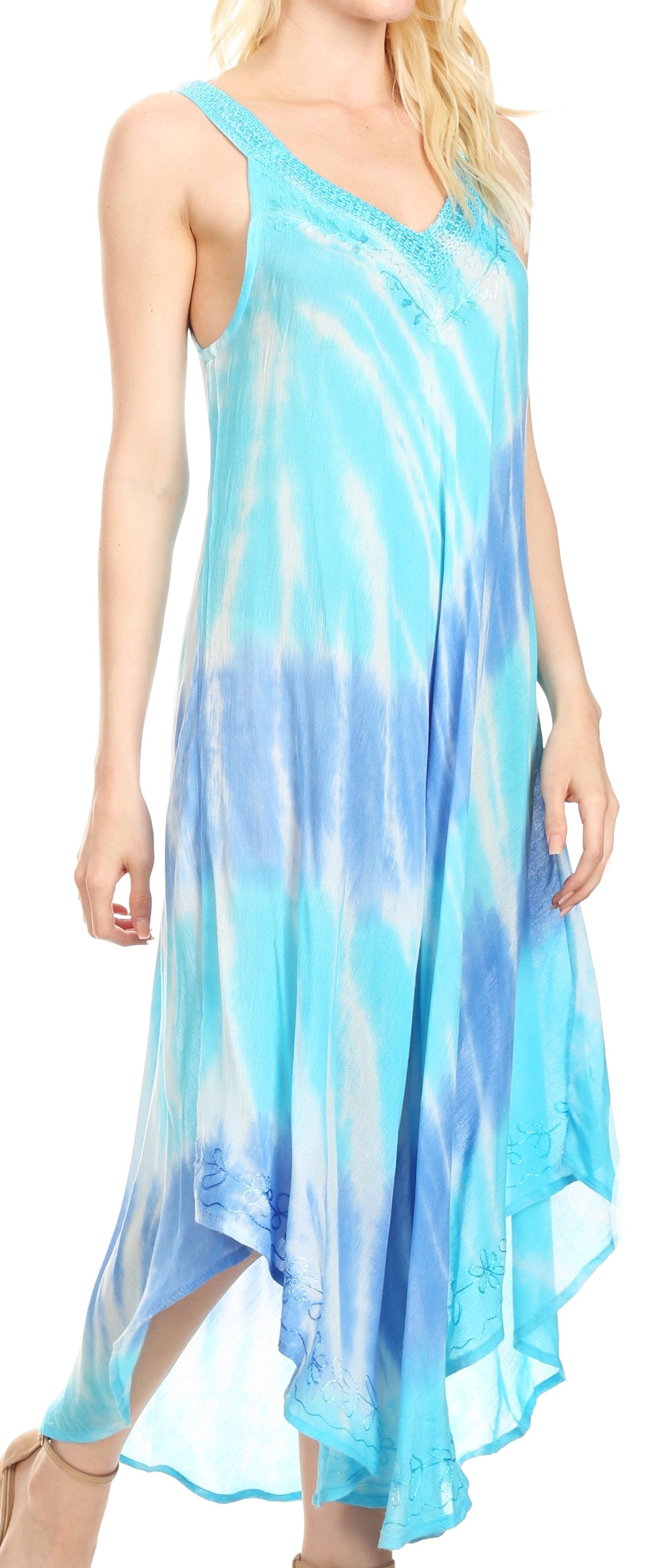 Sakkas Liz Women's Maxi Loose Sleeveless Summer Casual Tank Dress Cover-up Caftan - Concordia Style Boutique