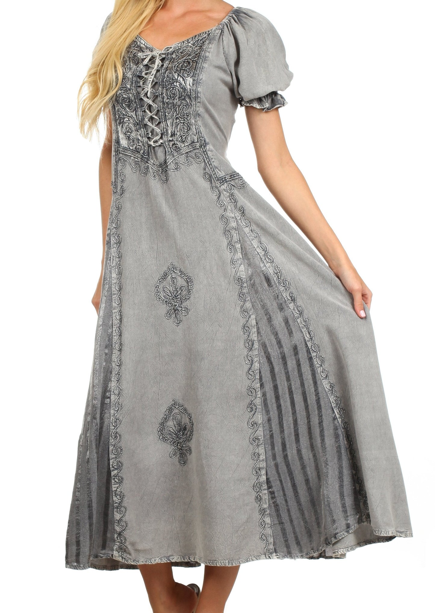 Sakkas Bridget Embroidered Renaissance Dress - Concordia Style Boutique
