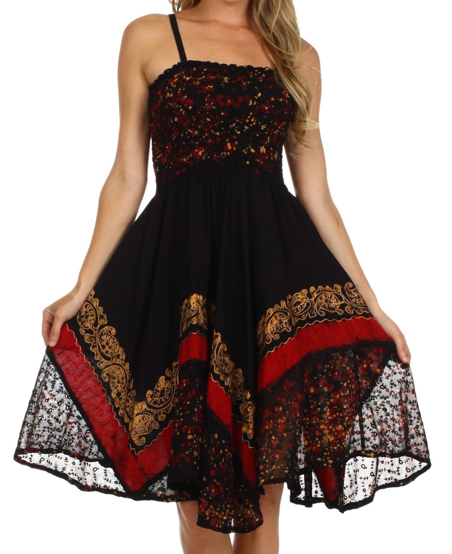 Sakkas Aphrodite Embroidered Batik Dress - Concordia Style Boutique