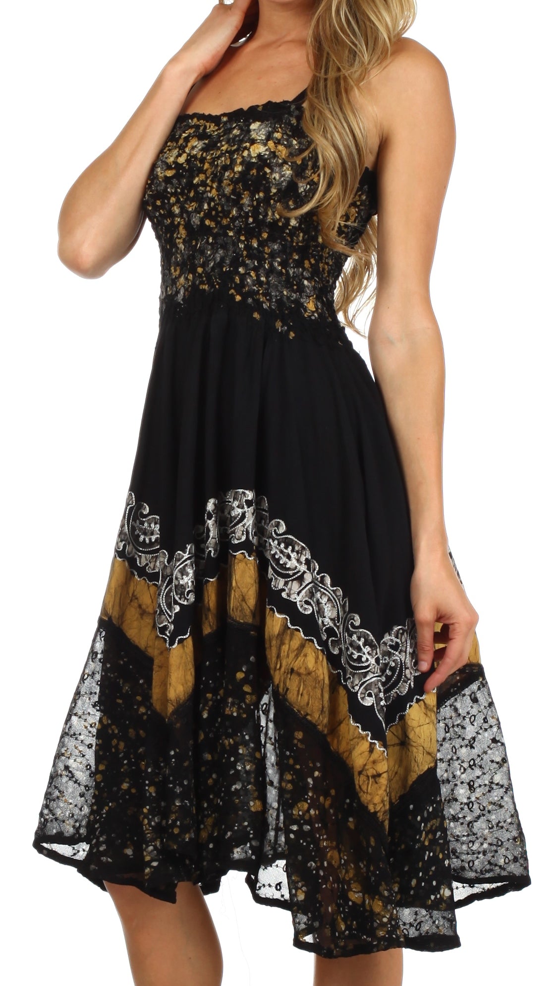 Sakkas Aphrodite Embroidered Batik Dress - Concordia Style Boutique