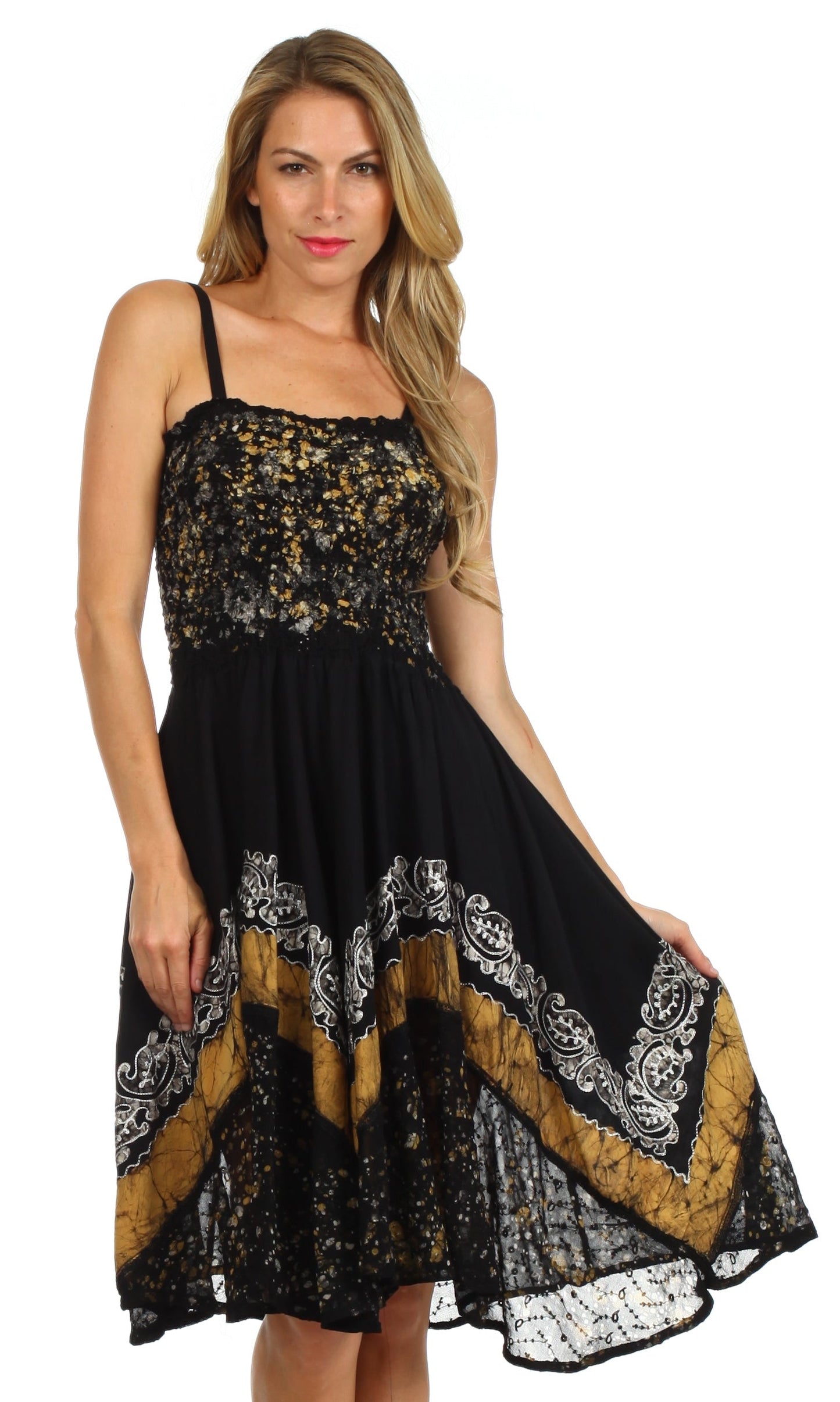 Sakkas Aphrodite Embroidered Batik Dress - Concordia Style Boutique