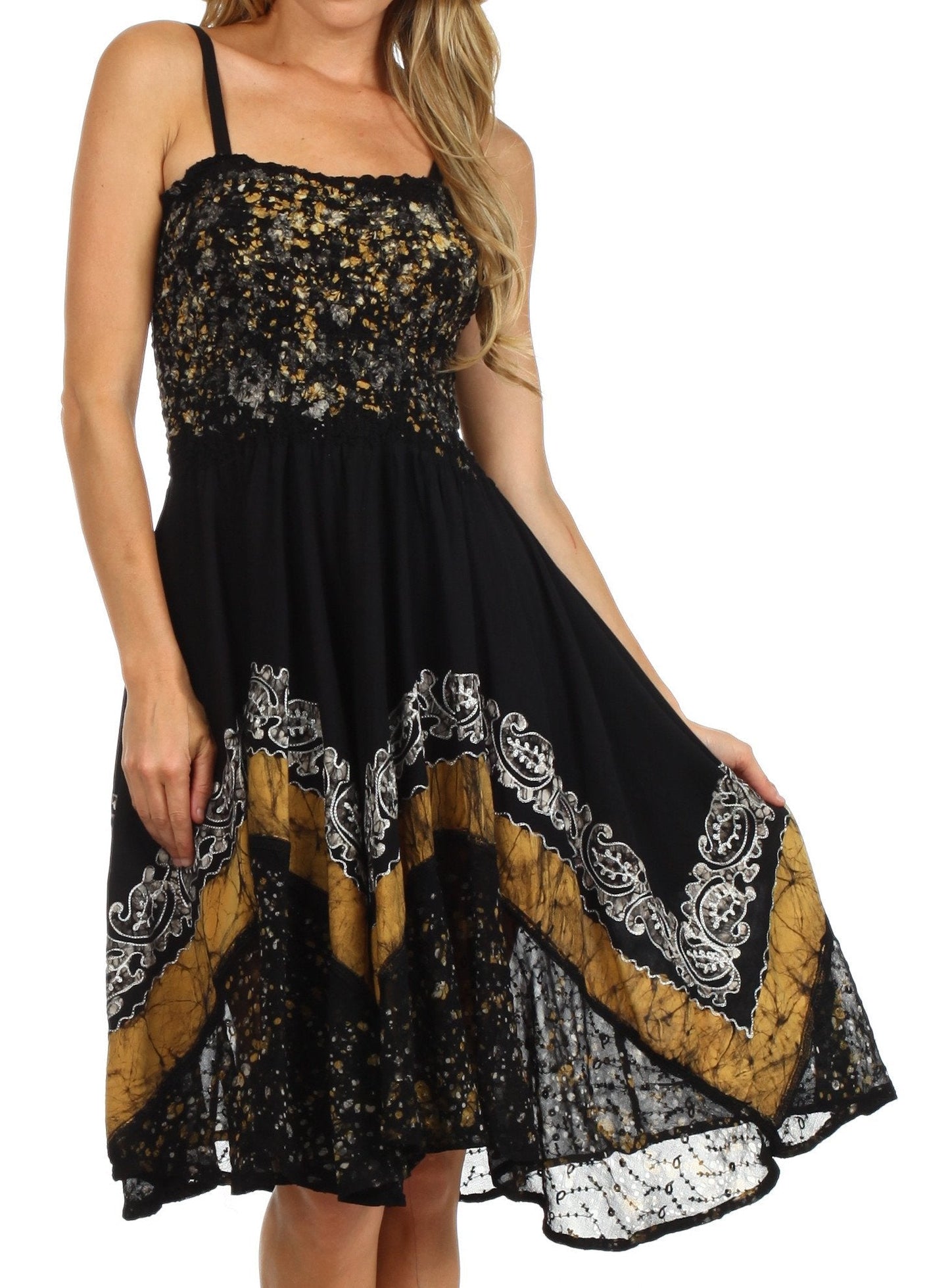 Sakkas Aphrodite Embroidered Batik Dress - Concordia Style Boutique