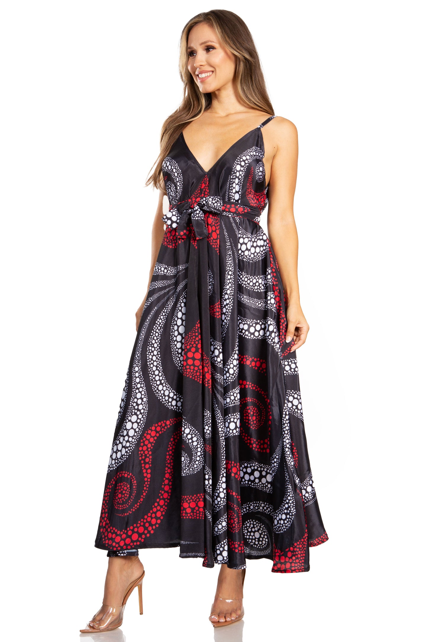 Sakkas Niza Women's Maxi Summer Casual Sleeveless Floral V neck Loose Long Dress - Concordia Style Boutique