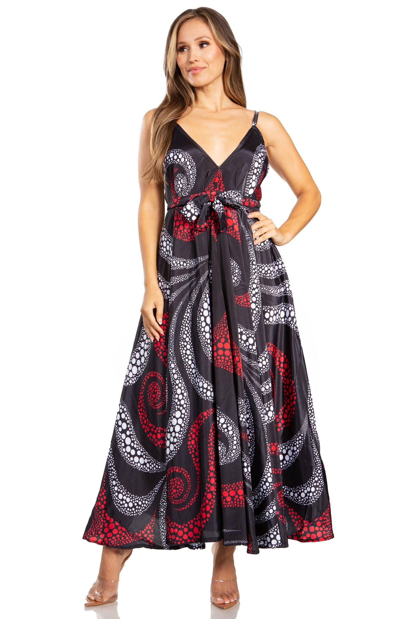 Sakkas Niza Women's Maxi Summer Casual Sleeveless Floral V neck Loose Long Dress - Concordia Style Boutique