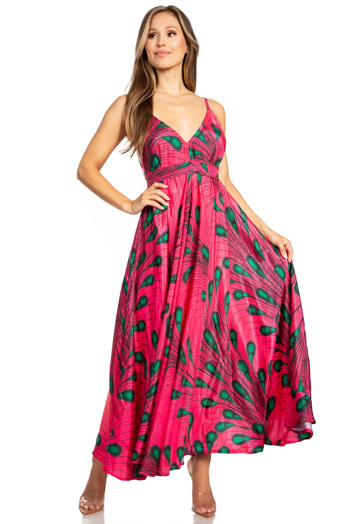 Sakkas Niza Women's Maxi Summer Casual Sleeveless Floral V neck Loose Long Dress - Concordia Style Boutique