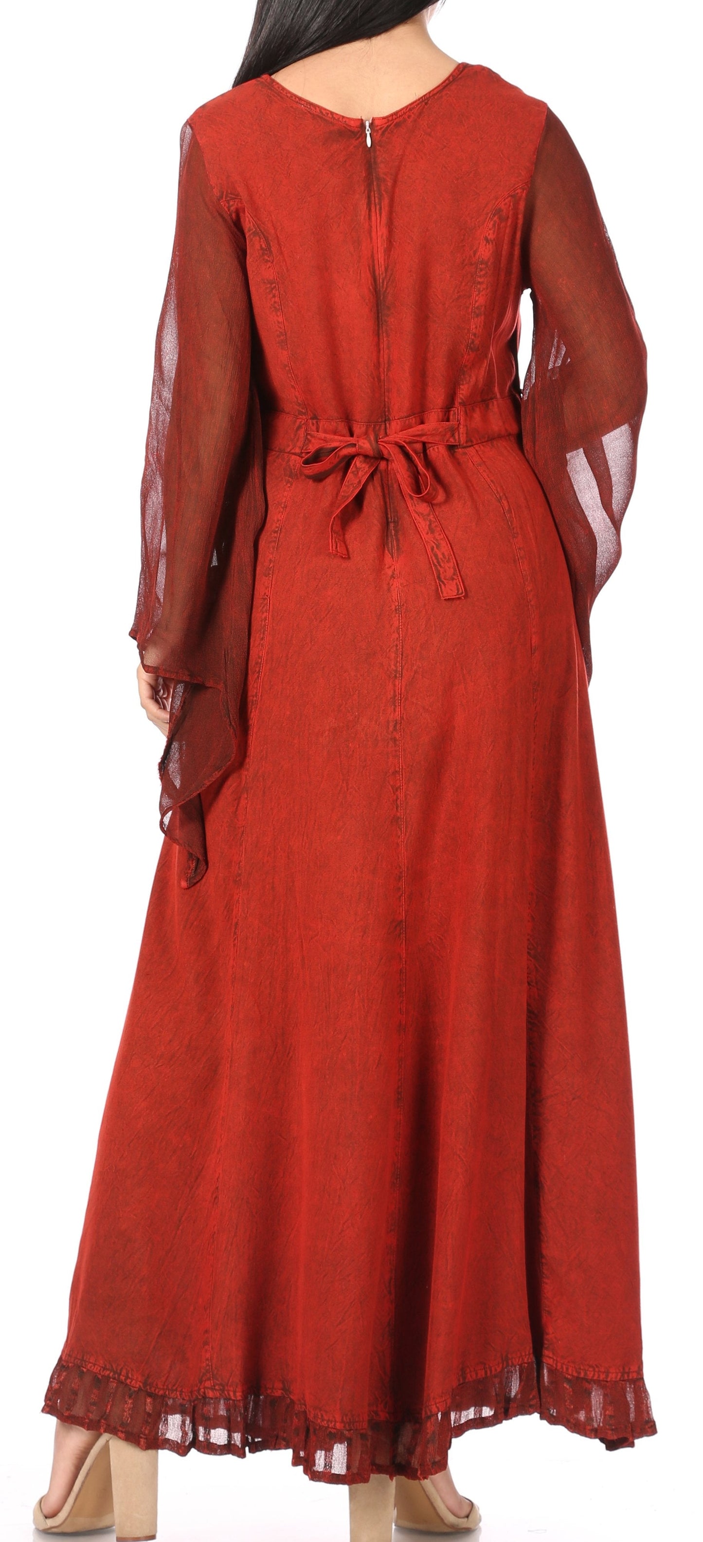 Sakkas Eve Women's Long Sleeve Casual Medieval Renaissance Celtic Maxi Dress Soft - Concordia Style Boutique