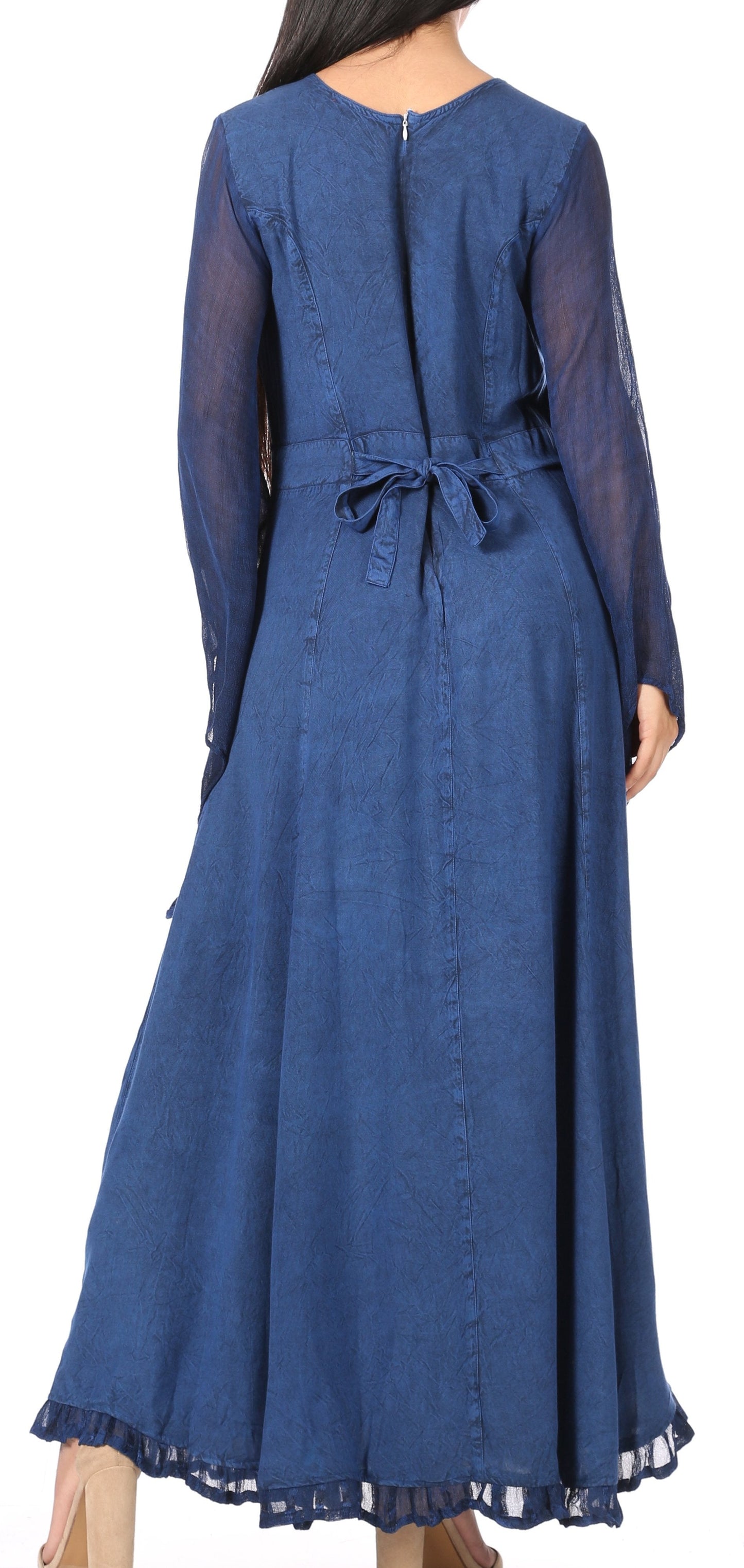 Sakkas Eve Women's Long Sleeve Casual Medieval Renaissance Celtic Maxi Dress Soft - Concordia Style Boutique