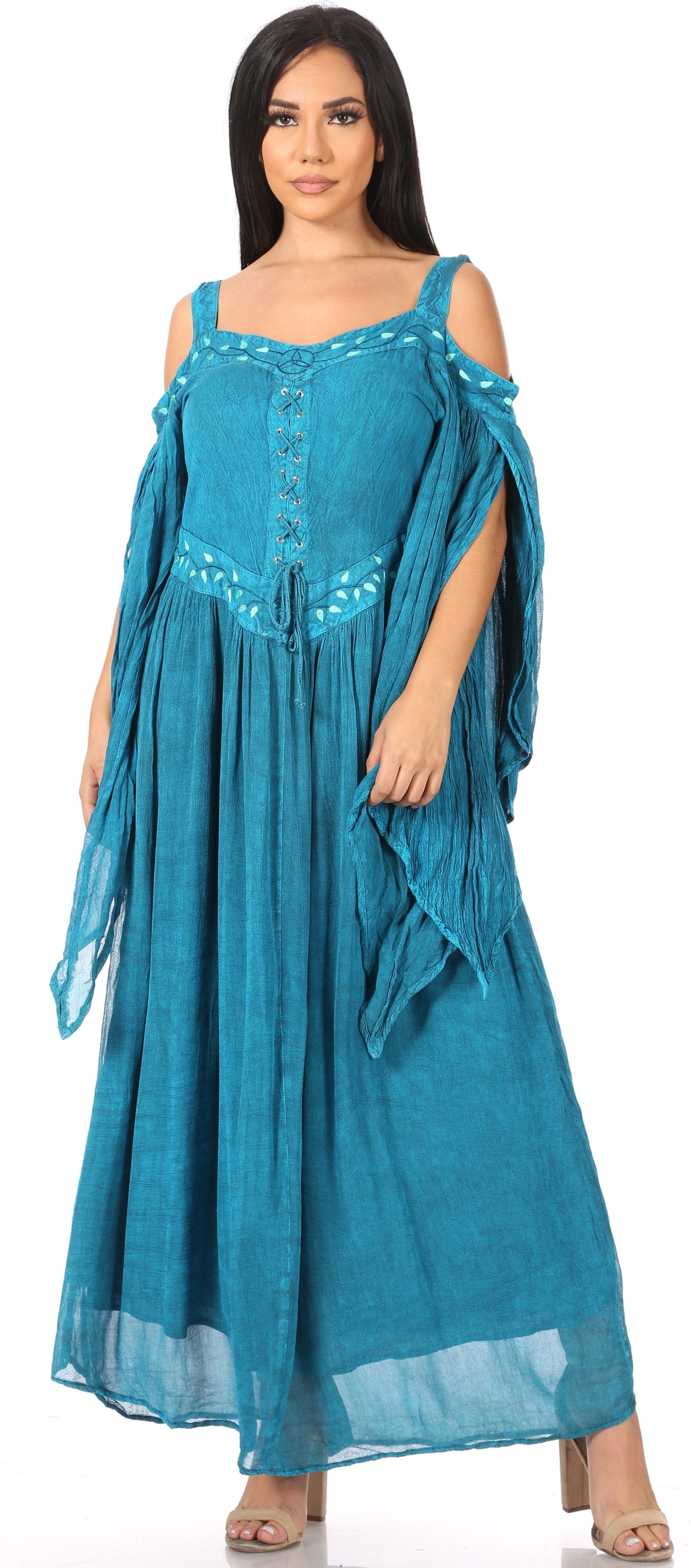 Sakkas Roisin Women's Medieval Celtic Renaissance Long Sleeve Costume Dress - Concordia Style Boutique