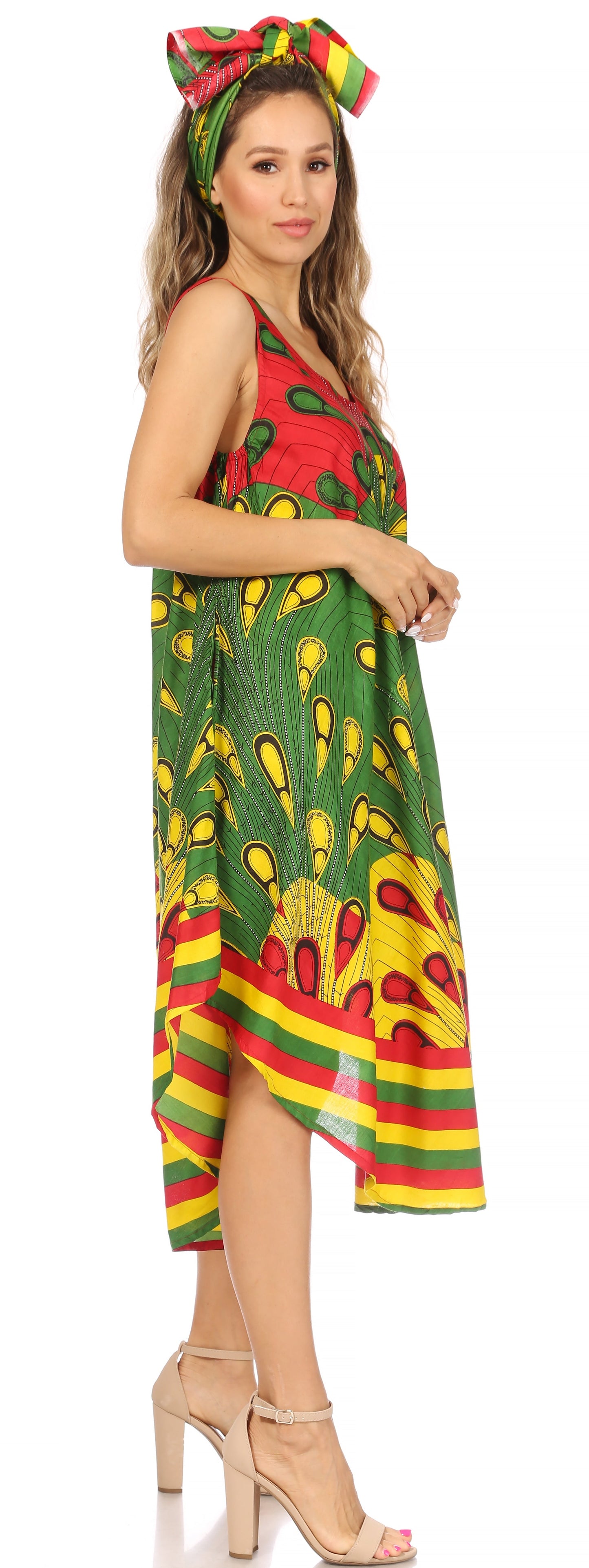 Sakkas Urbi Women's Casual African Print Beach Sleeveless Cover-up Caftan Dress - Concordia Style Boutique