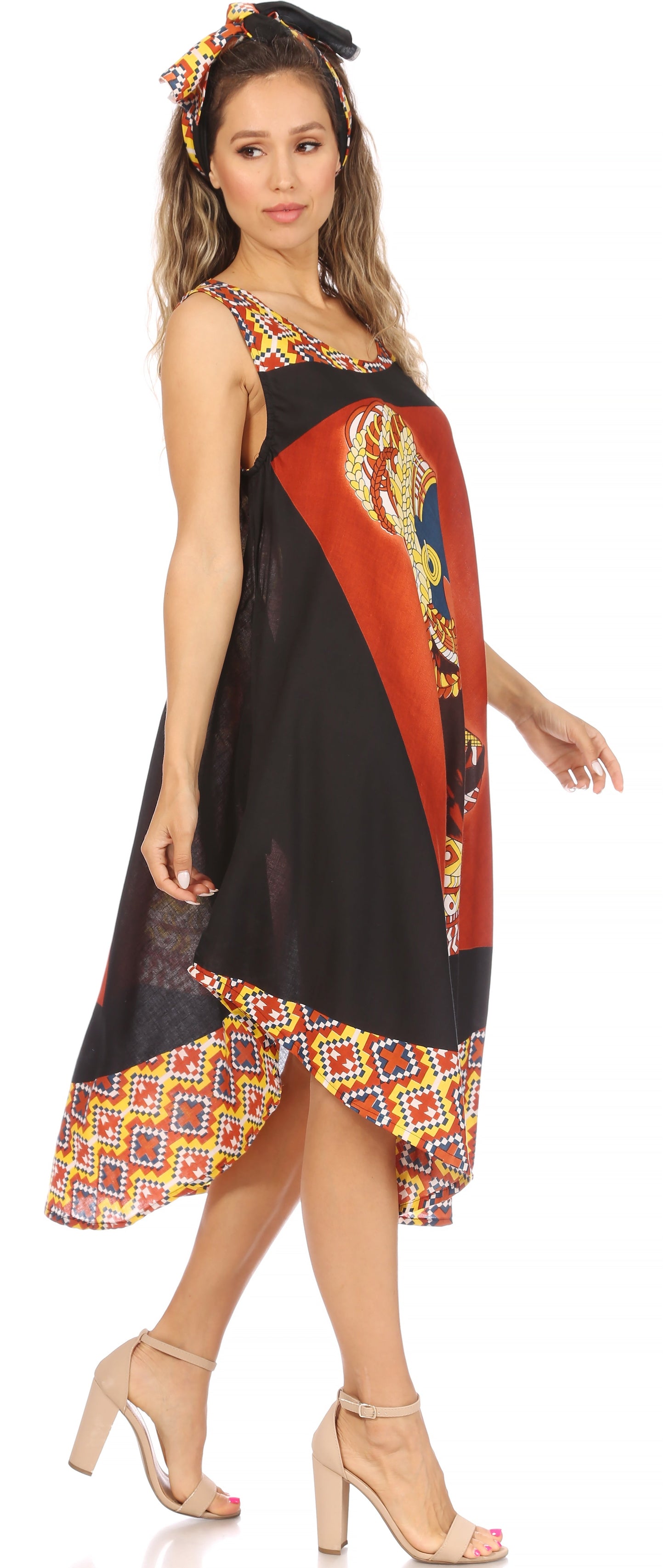 Sakkas Urbi Women's Casual African Print Beach Sleeveless Cover-up Caftan Dress - Concordia Style Boutique