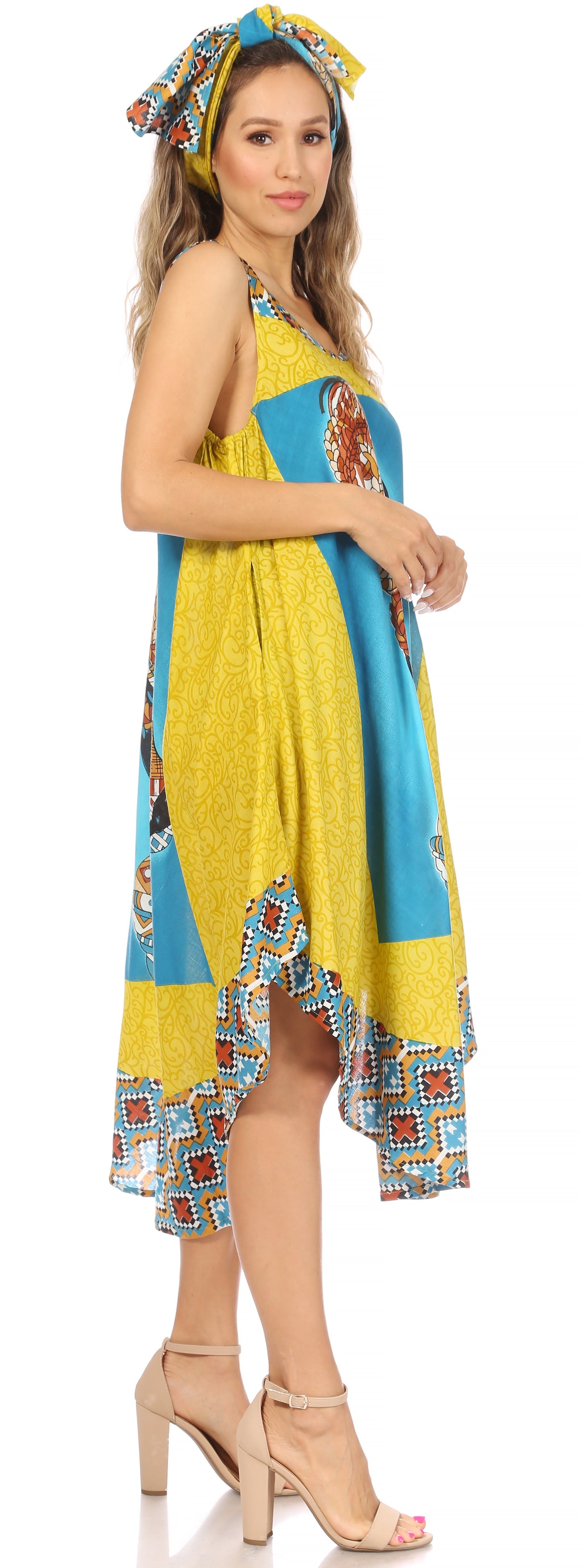 Sakkas Urbi Women's Casual African Print Beach Sleeveless Cover-up Caftan Dress - Concordia Style Boutique