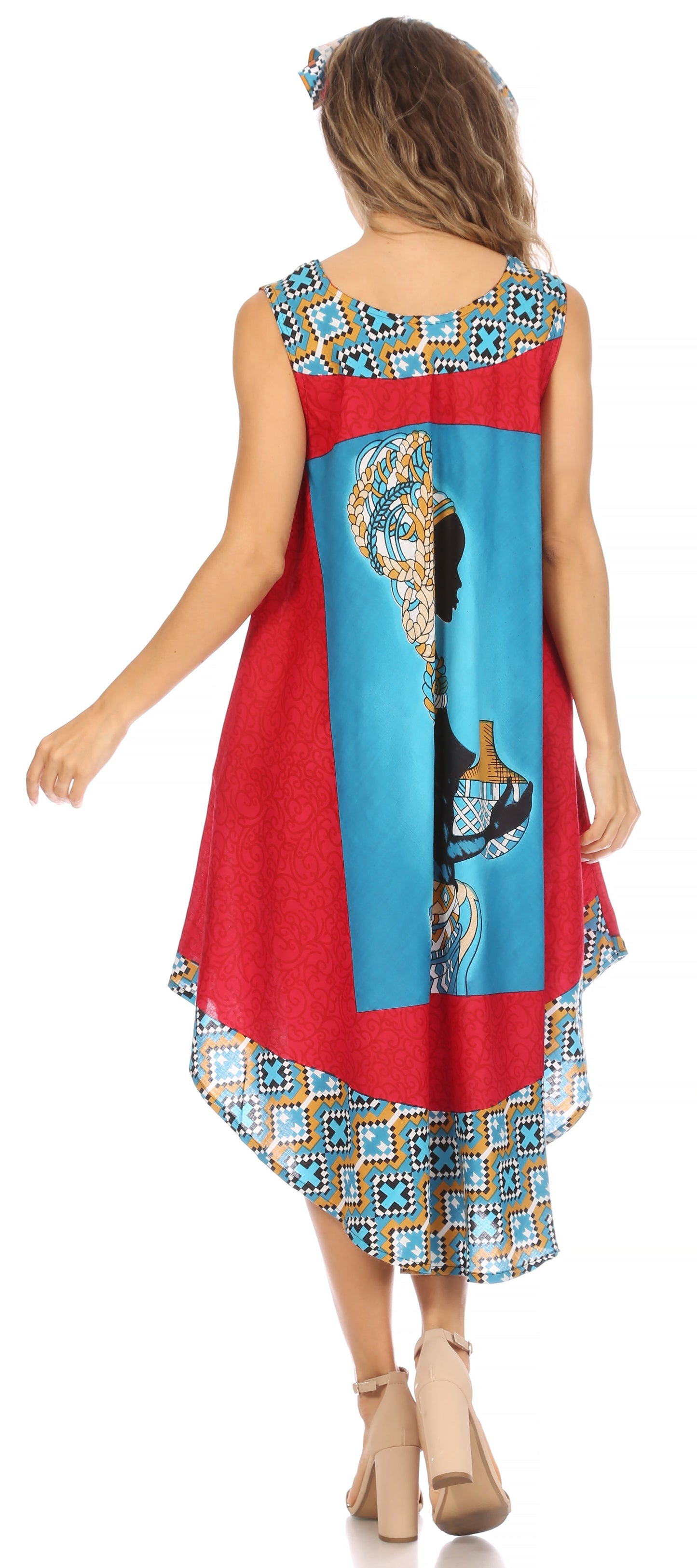Sakkas Urbi Women's Casual African Print Beach Sleeveless Cover-up Caftan Dress - Concordia Style Boutique