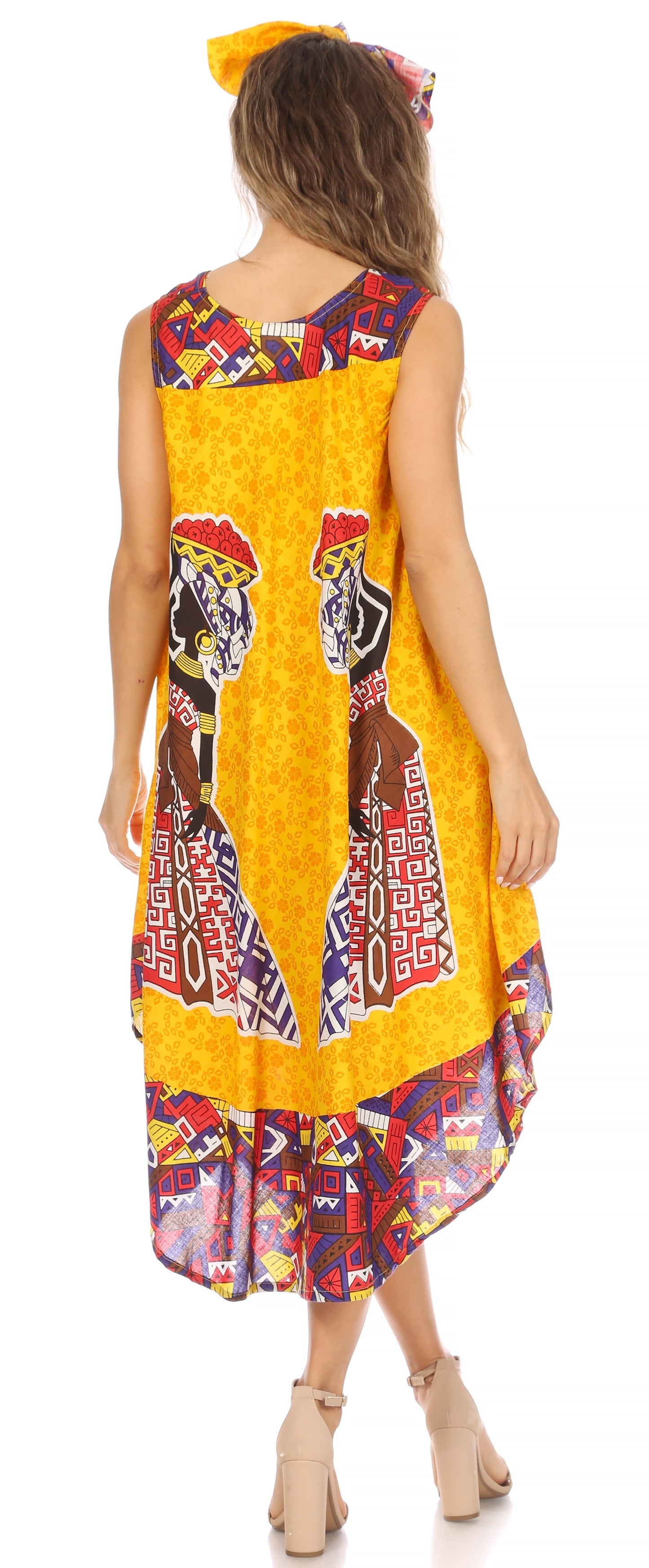 Sakkas Urbi Women's Casual African Print Beach Sleeveless Cover-up Caftan Dress - Concordia Style Boutique