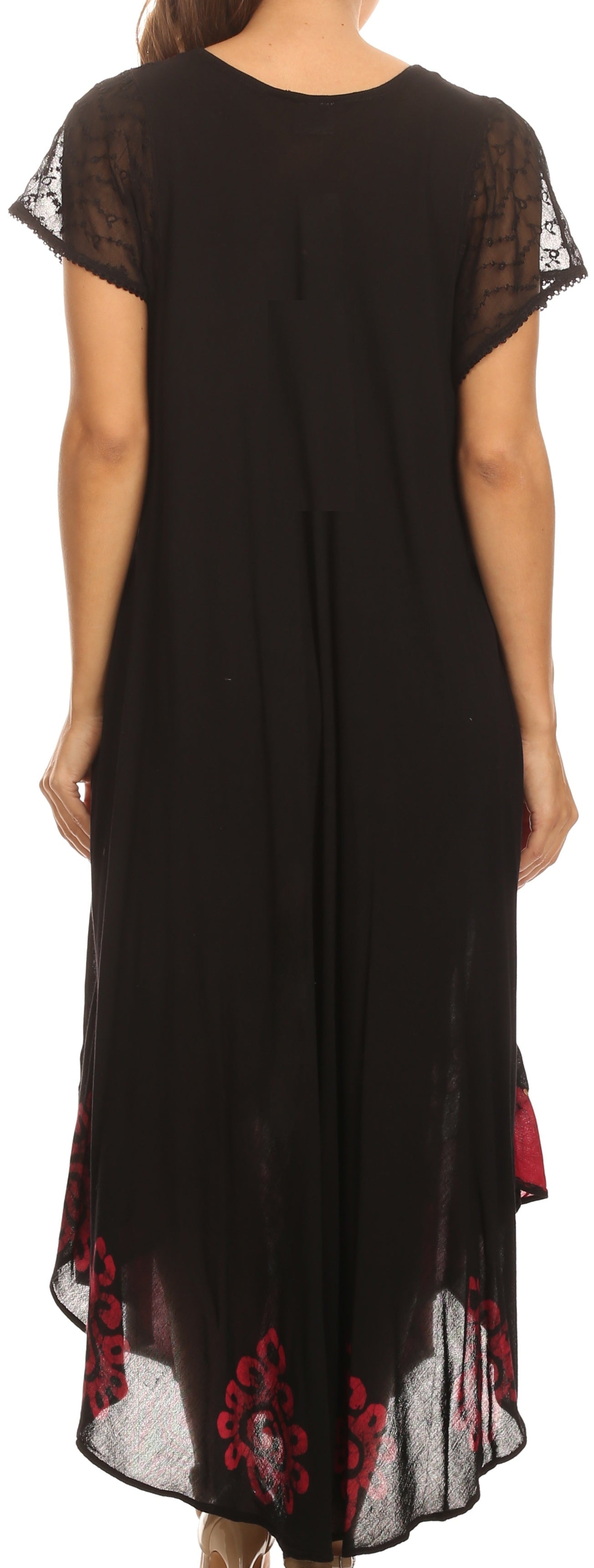 Sakkas Batik Hindi Cap Sleeve Caftan Dress / Cover Up - Concordia Style Boutique