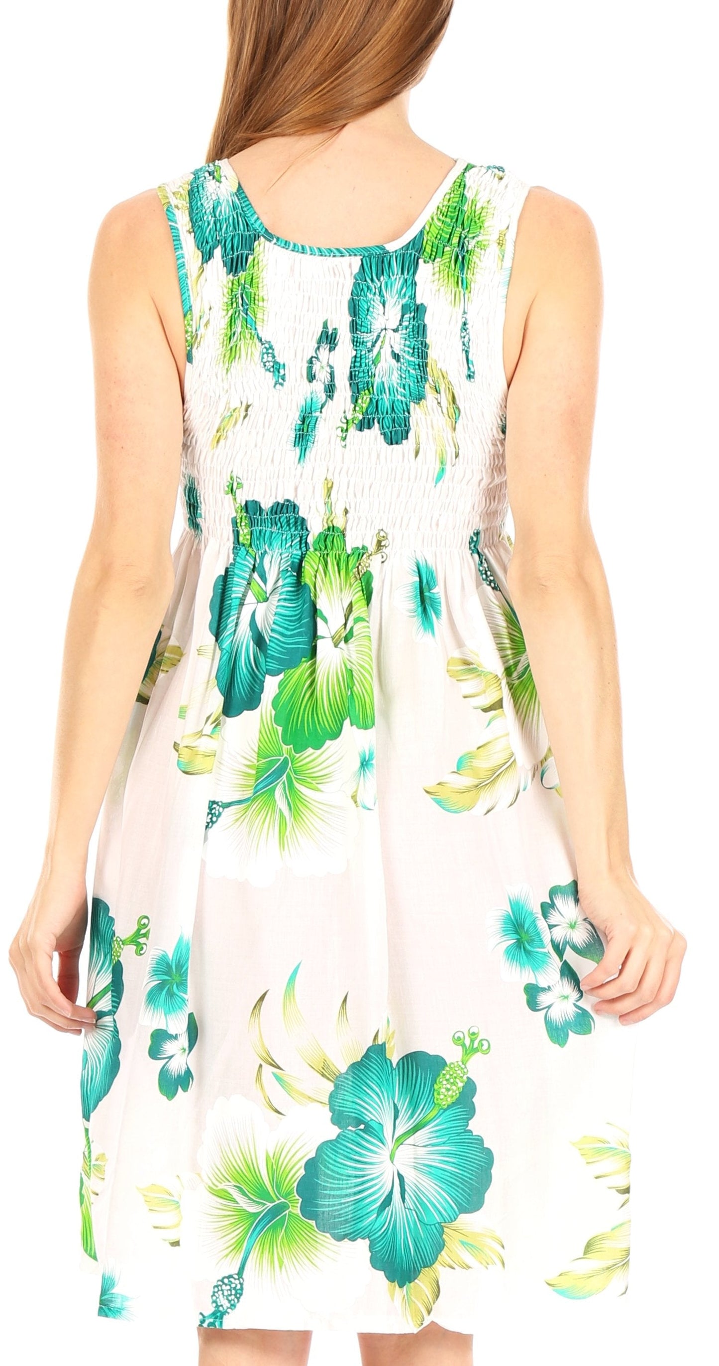 Sakkas Murni Women's Casual Summer Cocktail Elastic Stretchy Floral Print Dress - Concordia Style Boutique