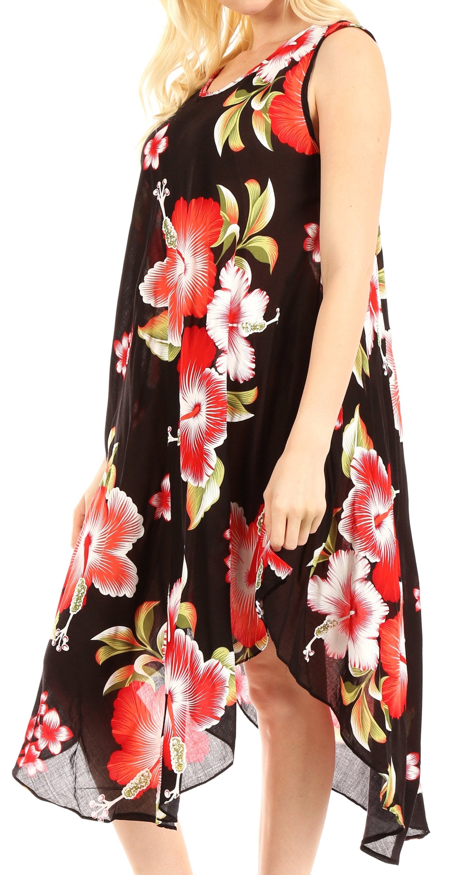 Sakkas Clara Women's Casual Summer Sleeveless Sundress Loose Floral Print Dress - Concordia Style Boutique