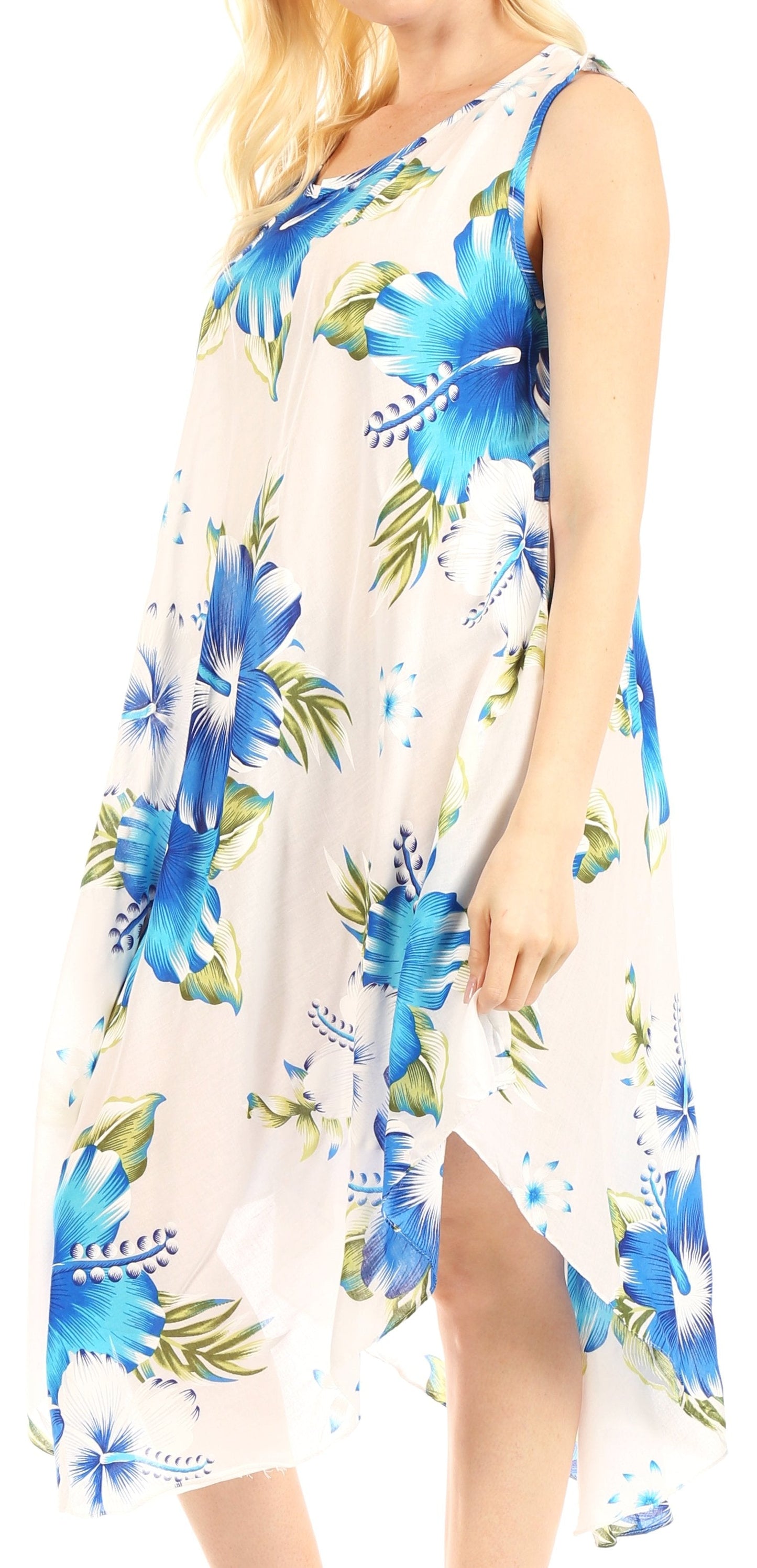 Sakkas Clara Women's Casual Summer Sleeveless Sundress Loose Floral Print Dress - Concordia Style Boutique