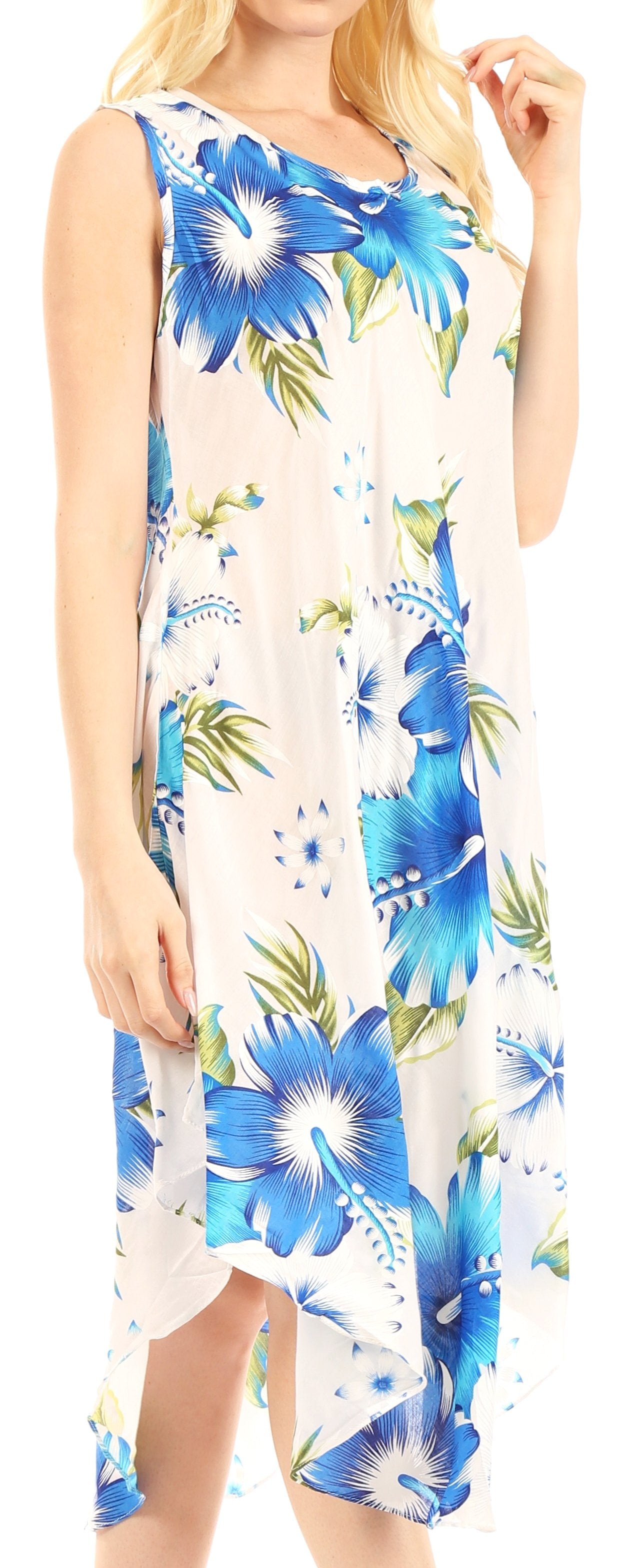 Sakkas Clara Women's Casual Summer Sleeveless Sundress Loose Floral Print Dress - Concordia Style Boutique