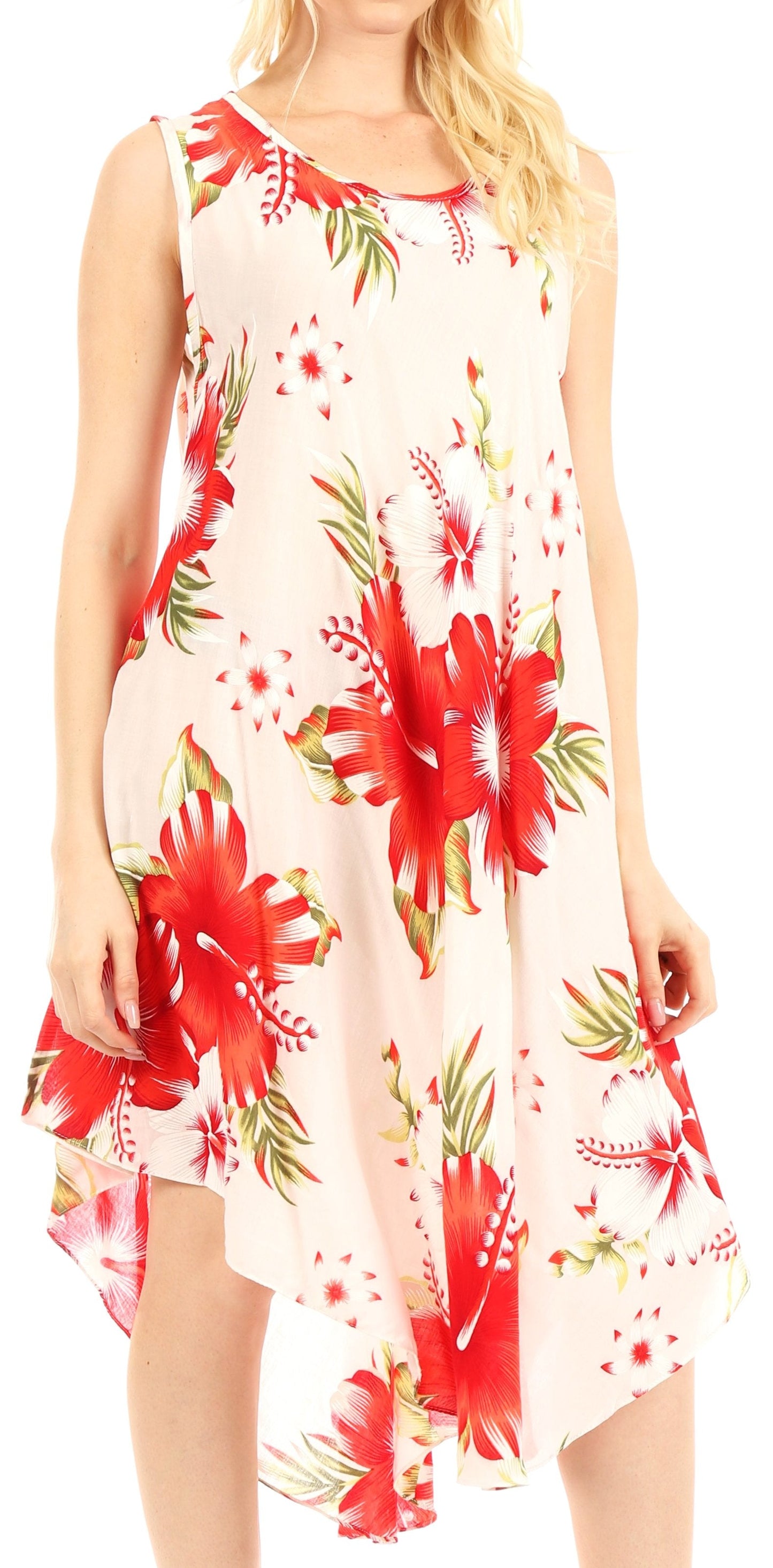 Sakkas Clara Women's Casual Summer Sleeveless Sundress Loose Floral Print Dress - Concordia Style Boutique