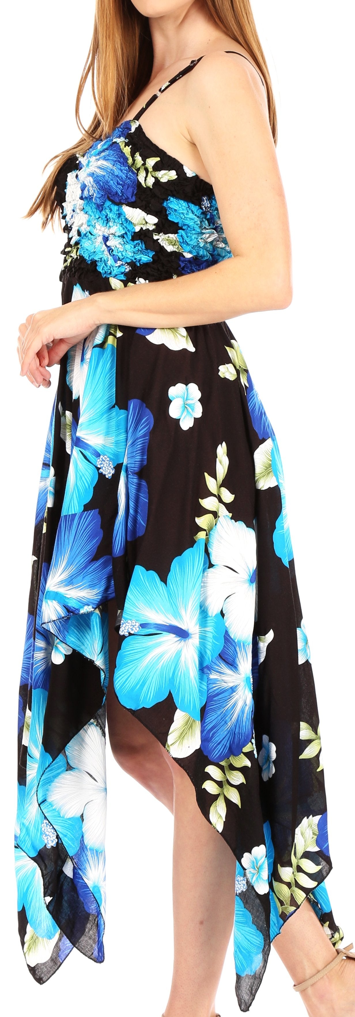 Sakkas Hamisi Women's Tube Spaghetti Strap Floral Print Summer Casual Short Dress - Concordia Style Boutique