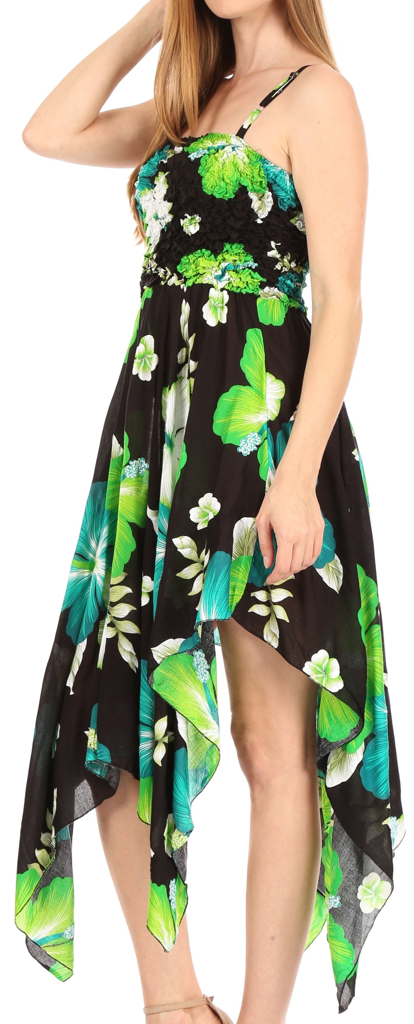Sakkas Hamisi Women's Tube Spaghetti Strap Floral Print Summer Casual Short Dress - Concordia Style Boutique