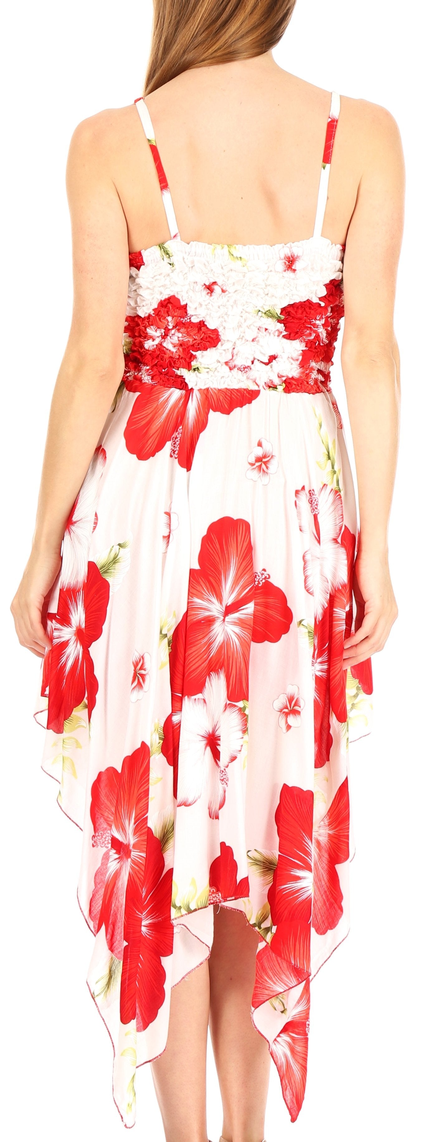 Sakkas Hamisi Women's Tube Spaghetti Strap Floral Print Summer Casual Short Dress - Concordia Style Boutique