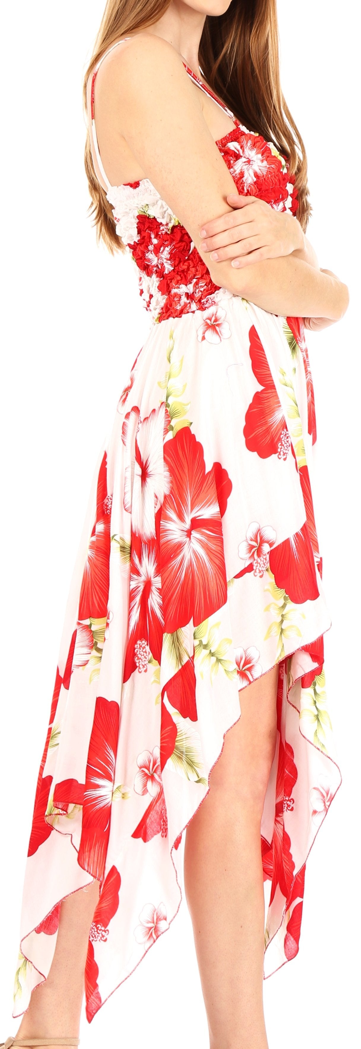Sakkas Hamisi Women's Tube Spaghetti Strap Floral Print Summer Casual Short Dress - Concordia Style Boutique