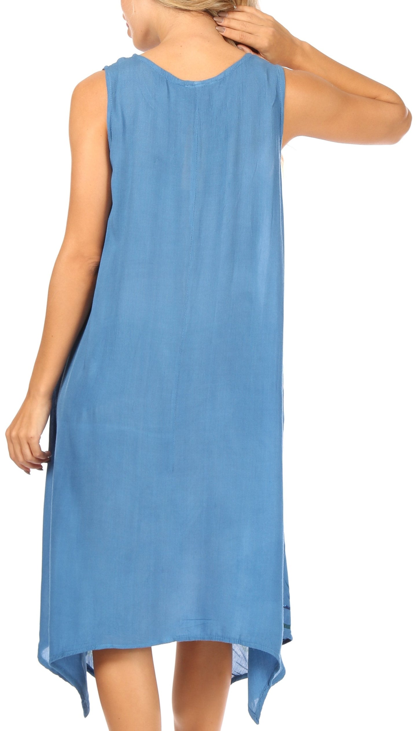 Sakkas Tinna Women's Casual Sleeveless Tank Flare Midi Boho Print Dress Cover-up - Concordia Style Boutique