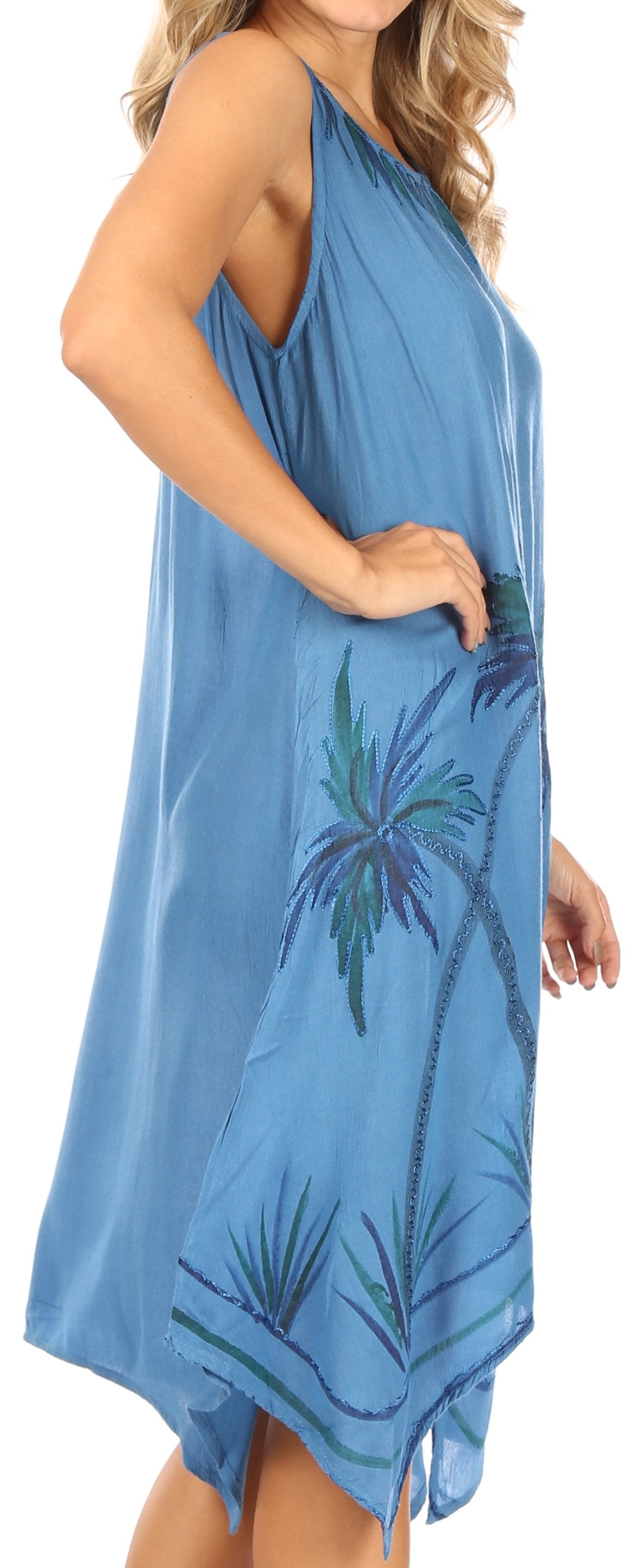Sakkas Tinna Women's Casual Sleeveless Tank Flare Midi Boho Print Dress Cover-up - Concordia Style Boutique