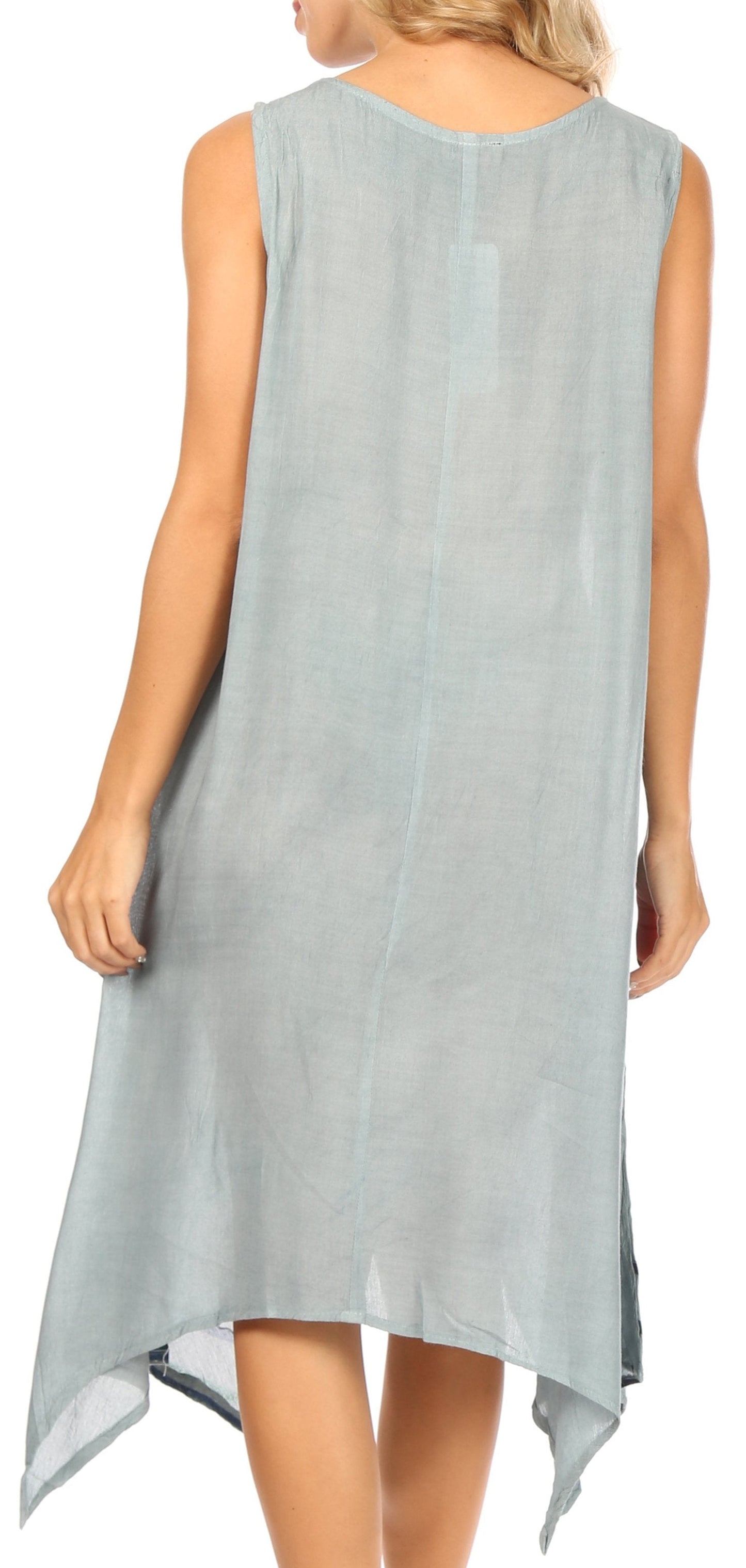 Sakkas Tinna Women's Casual Sleeveless Tank Flare Midi Boho Print Dress Cover-up - Concordia Style Boutique