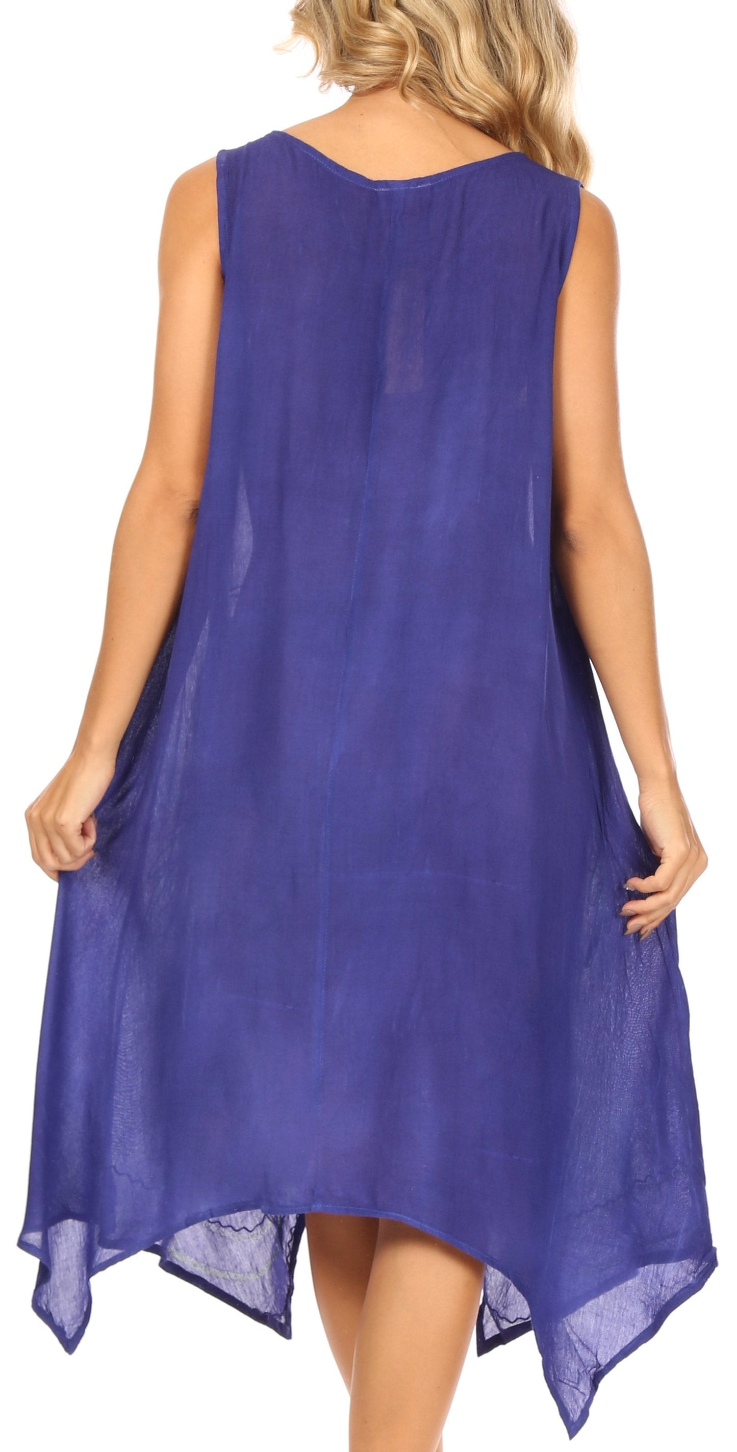 Sakkas Tinna Women's Casual Sleeveless Tank Flare Midi Boho Print Dress Cover-up - Concordia Style Boutique