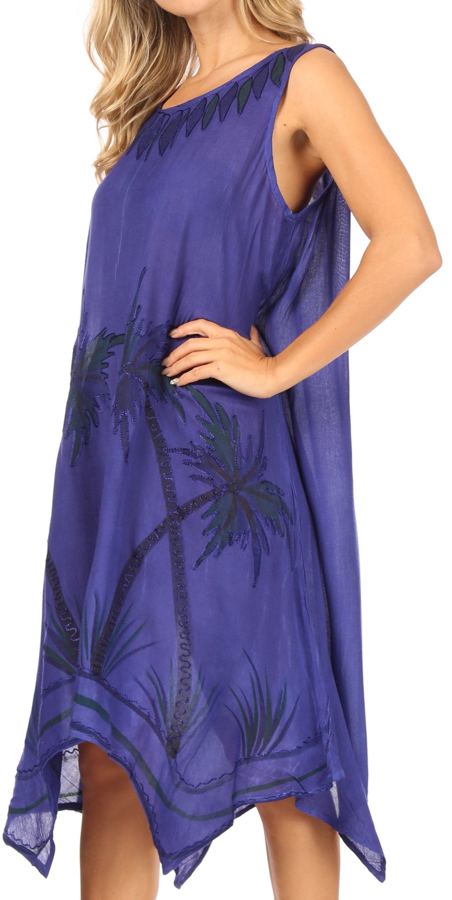 Sakkas Tinna Women's Casual Sleeveless Tank Flare Midi Boho Print Dress Cover-up - Concordia Style Boutique