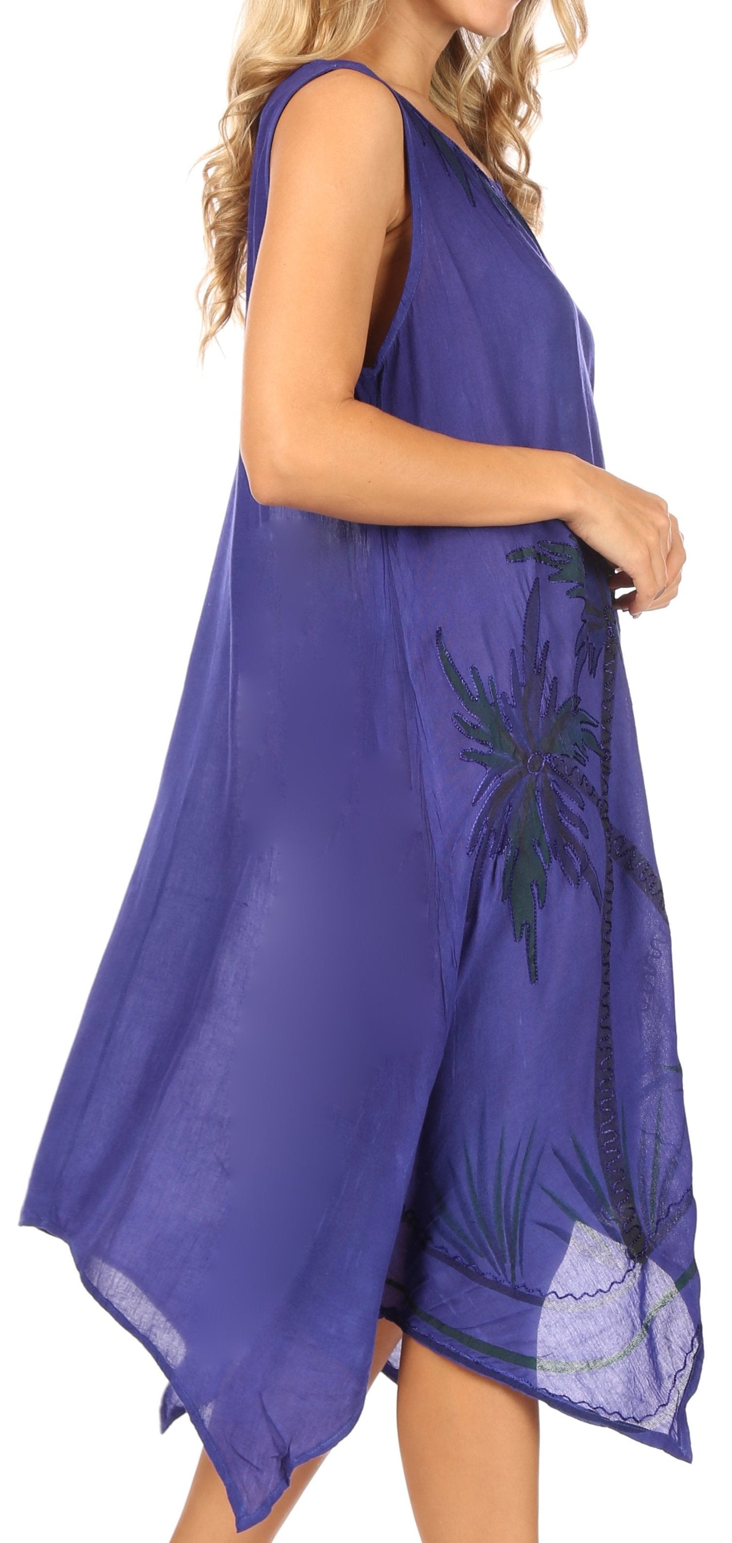 Sakkas Tinna Women's Casual Sleeveless Tank Flare Midi Boho Print Dress Cover-up - Concordia Style Boutique