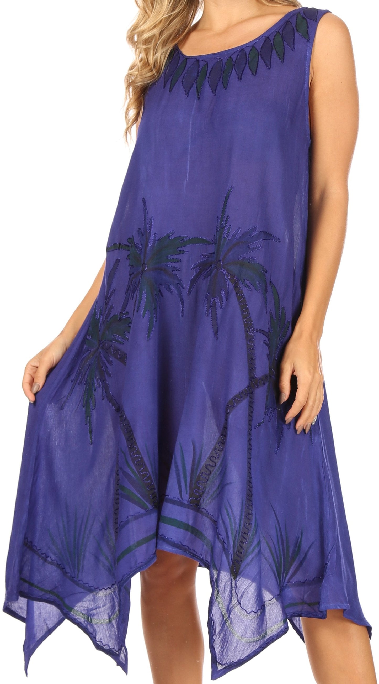 Sakkas Tinna Women's Casual Sleeveless Tank Flare Midi Boho Print Dress Cover-up - Concordia Style Boutique