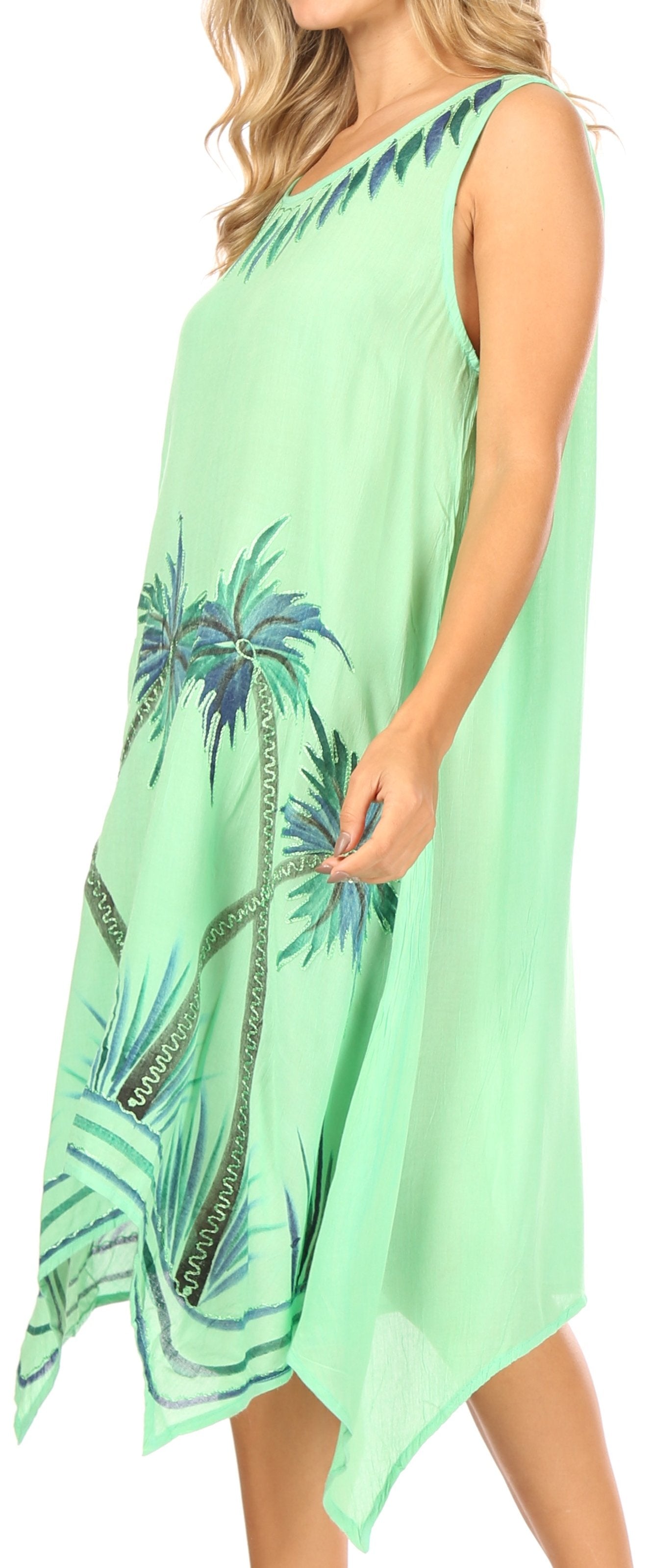 Sakkas Tinna Women's Casual Sleeveless Tank Flare Midi Boho Print Dress Cover-up - Concordia Style Boutique