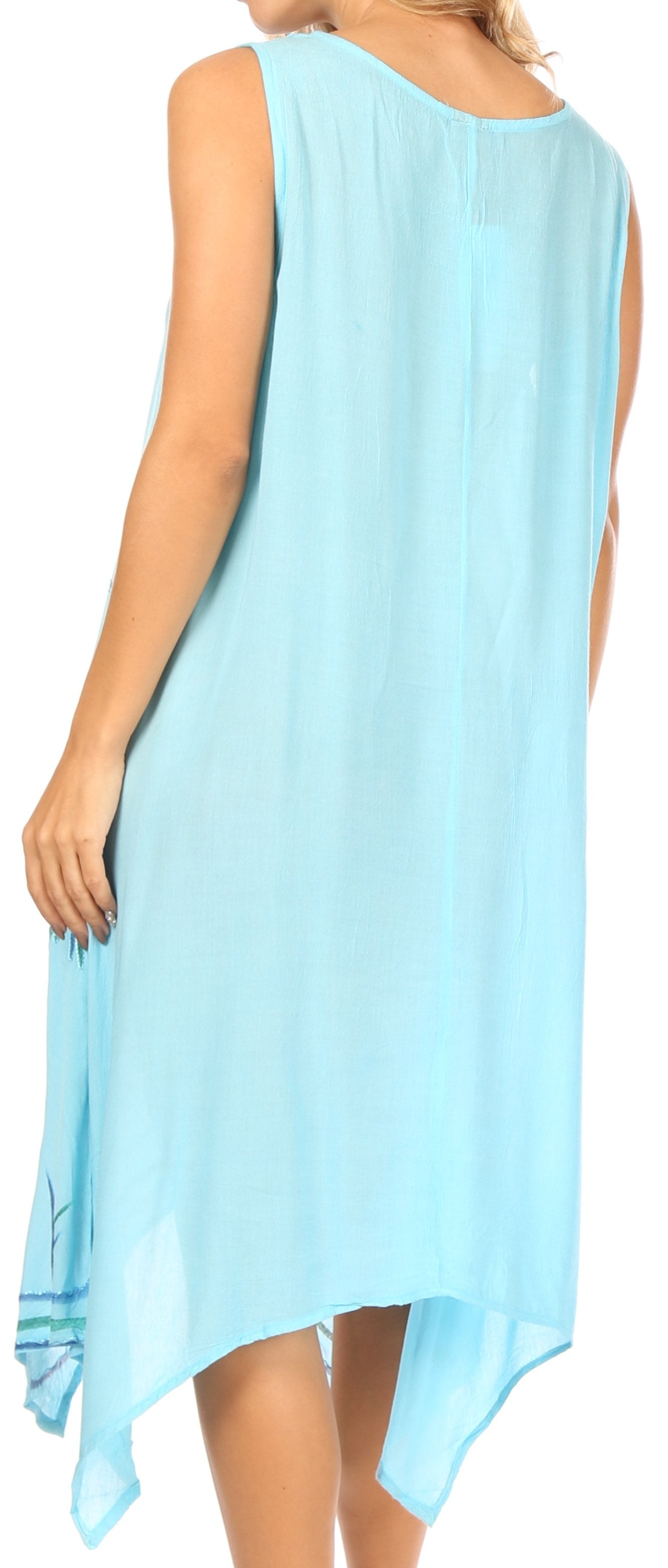 Sakkas Tinna Women's Casual Sleeveless Tank Flare Midi Boho Print Dress Cover-up - Concordia Style Boutique