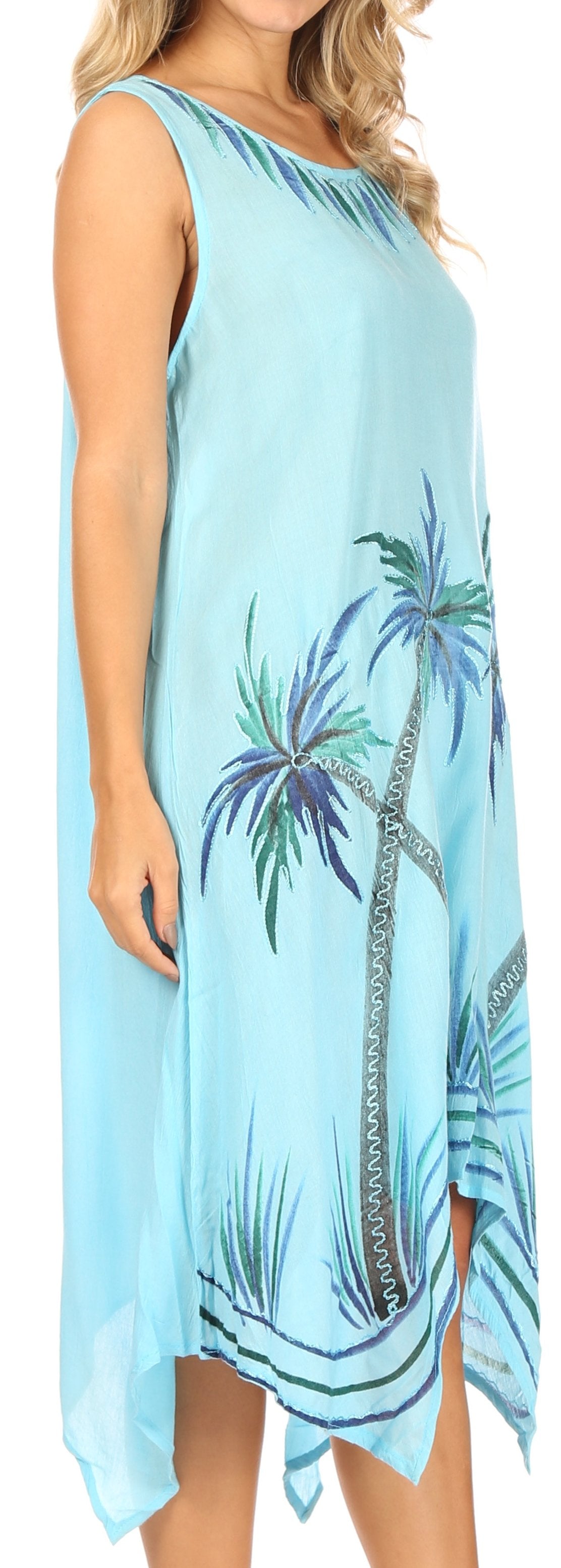 Sakkas Tinna Women's Casual Sleeveless Tank Flare Midi Boho Print Dress Cover-up - Concordia Style Boutique