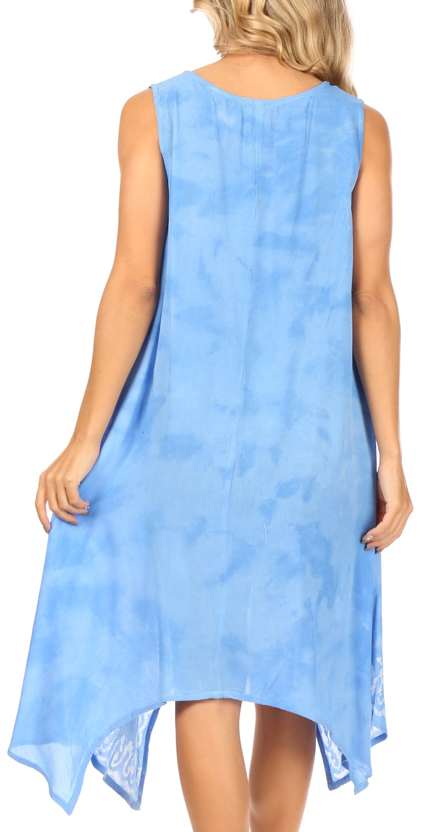 Sakkas Tinna Women's Casual Sleeveless Tank Flare Midi Boho Print Dress Cover-up - Concordia Style Boutique