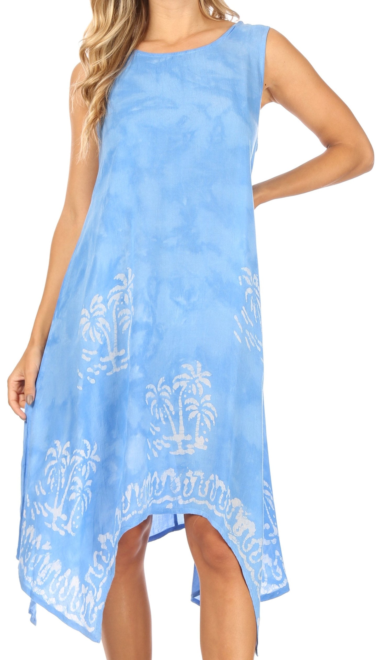 Sakkas Tinna Women's Casual Sleeveless Tank Flare Midi Boho Print Dress Cover-up - Concordia Style Boutique